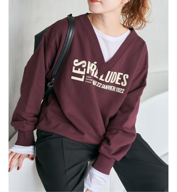 Spick and Span「《追加2》La Hutte / ラ ユット 別注Vネックスウェット*」|スウェット・ジャージ|ボルドー