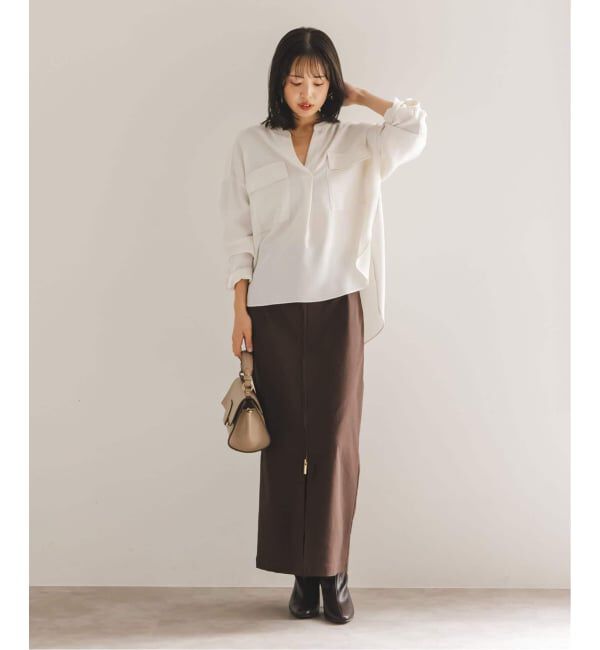NOBLE「《追加・WEB限定カラー》ワークディテールドレープシャツ」|シャツ・ブラウス|