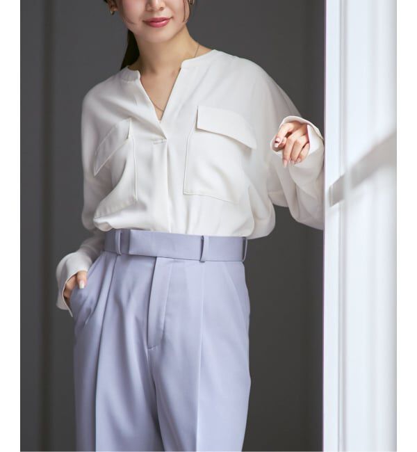 NOBLE「《追加・WEB限定カラー》ワークディテールドレープシャツ」|シャツ・ブラウス|