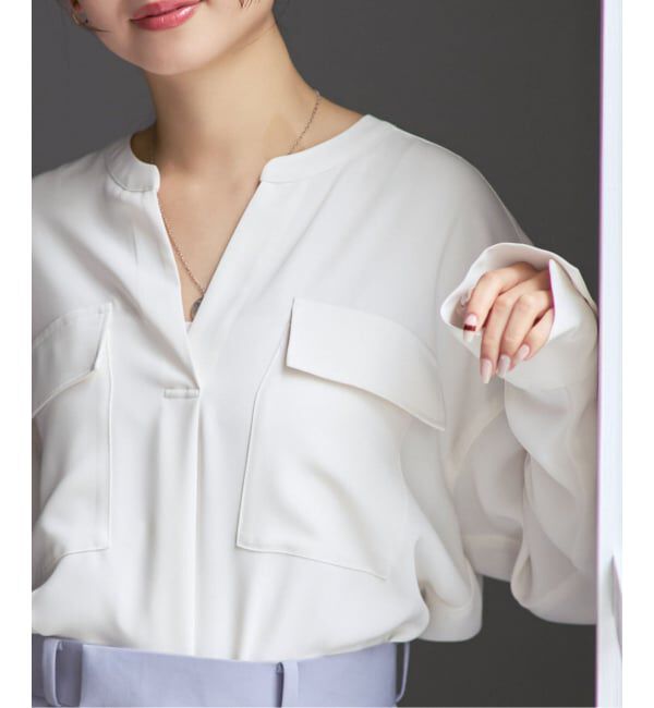 NOBLE「《追加・WEB限定カラー》ワークディテールドレープシャツ」|シャツ・ブラウス|