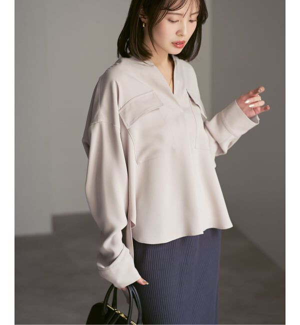 NOBLE「《追加・WEB限定カラー》ワークディテールドレープシャツ」|シャツ・ブラウス|