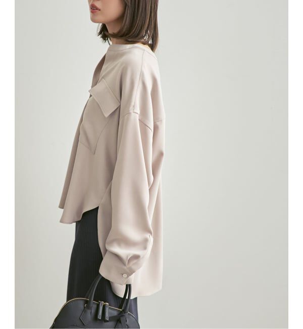 NOBLE「《追加・WEB限定カラー》ワークディテールドレープシャツ」|シャツ・ブラウス|