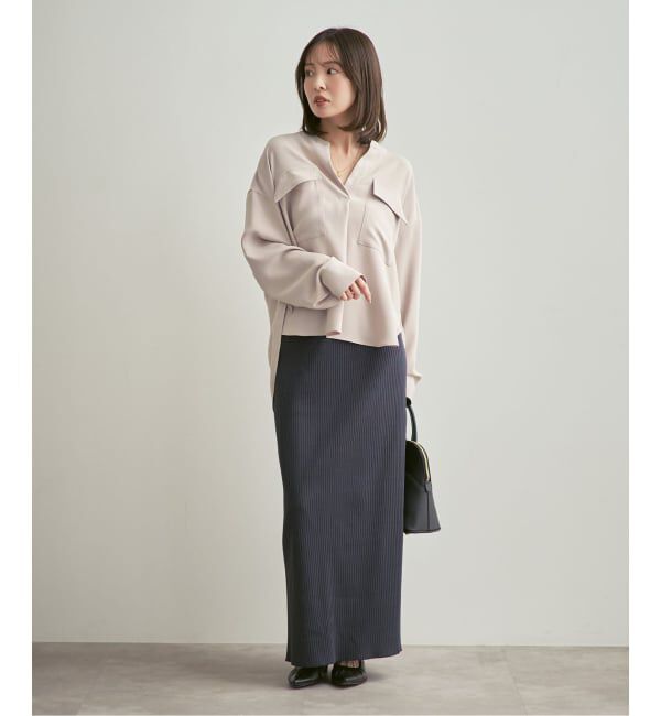 NOBLE「《追加・WEB限定カラー》ワークディテールドレープシャツ」|シャツ・ブラウス|