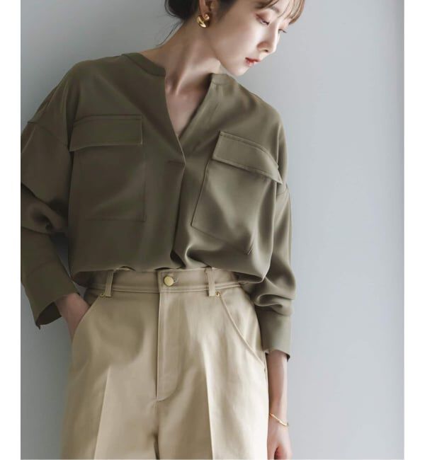 NOBLE「《追加・WEB限定カラー》ワークディテールドレープシャツ」|シャツ・ブラウス|