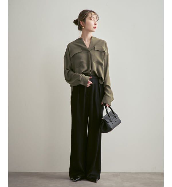 NOBLE「《追加・WEB限定カラー》ワークディテールドレープシャツ」|シャツ・ブラウス|