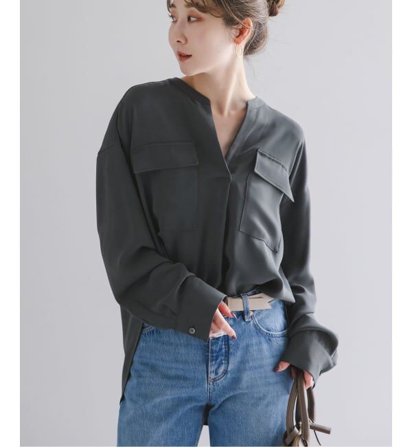 NOBLE「《追加・WEB限定カラー》ワークディテールドレープシャツ」|シャツ・ブラウス|