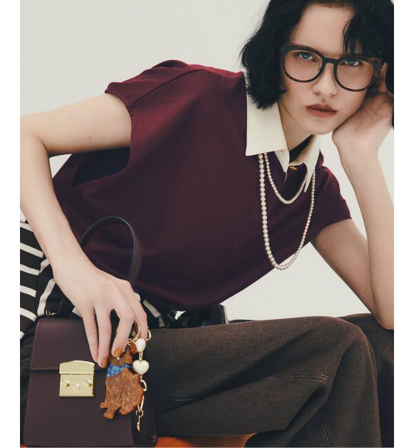  「【洗える】コットンラガーシャツ」|Tシャツ・カットソー|ボルドー