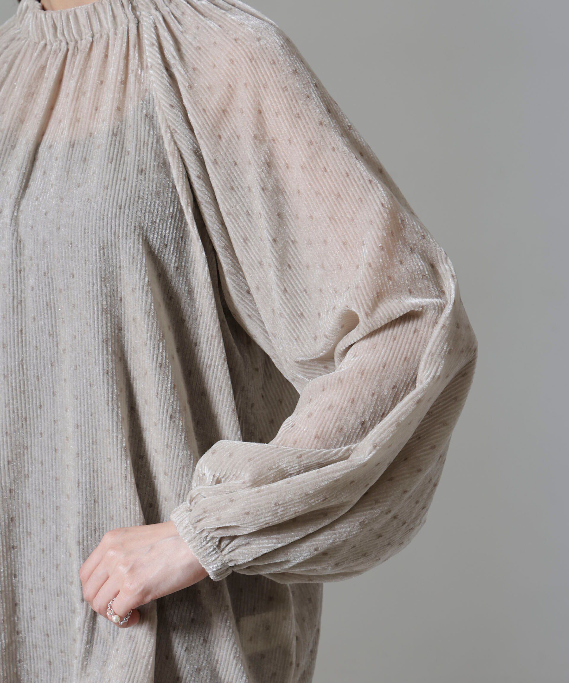 nano･universe「ストライプベロア前後2WAYブラウス」|シャツ・ブラウス|