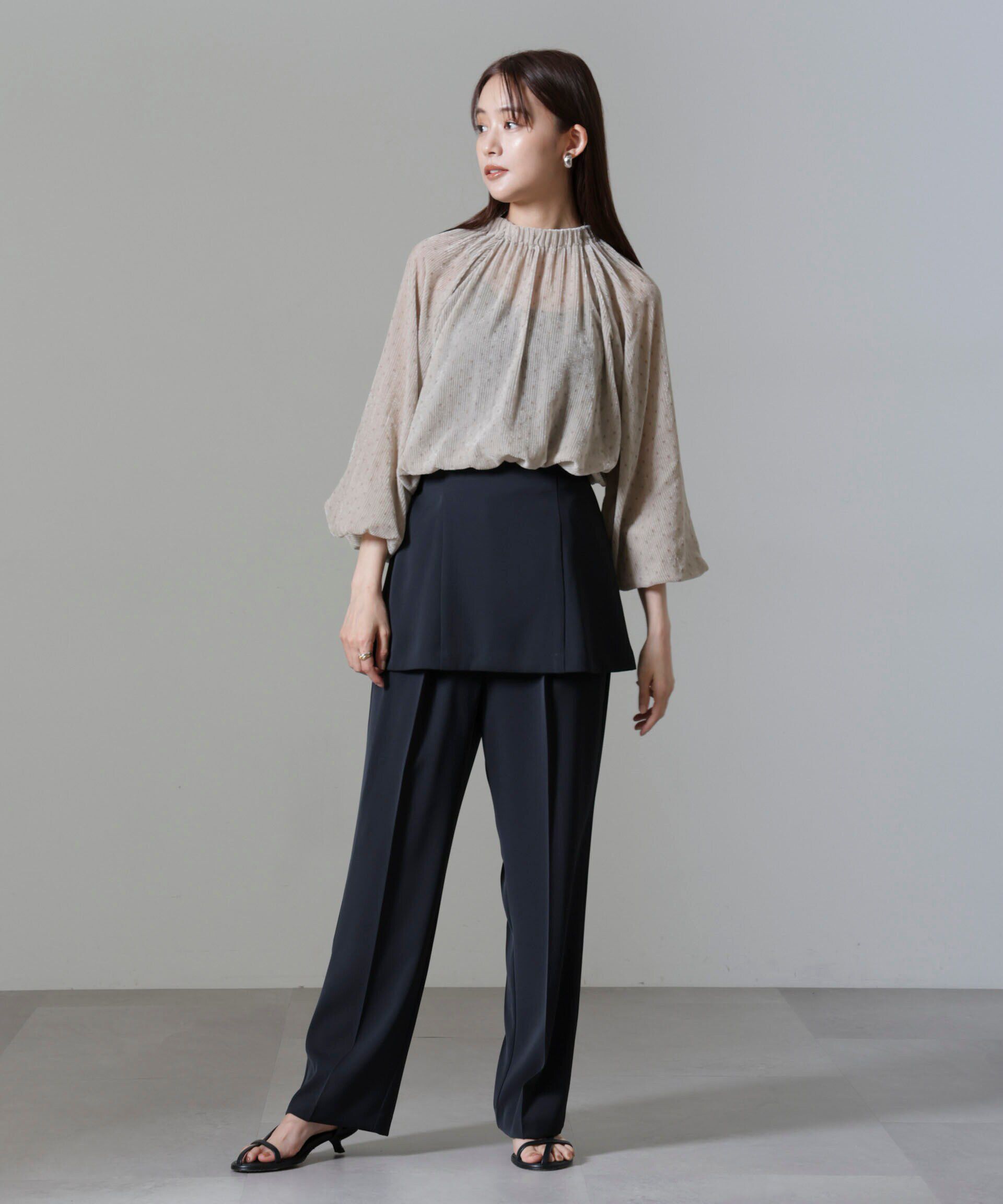 nano･universe「ストライプベロア前後2WAYブラウス」|シャツ・ブラウス|