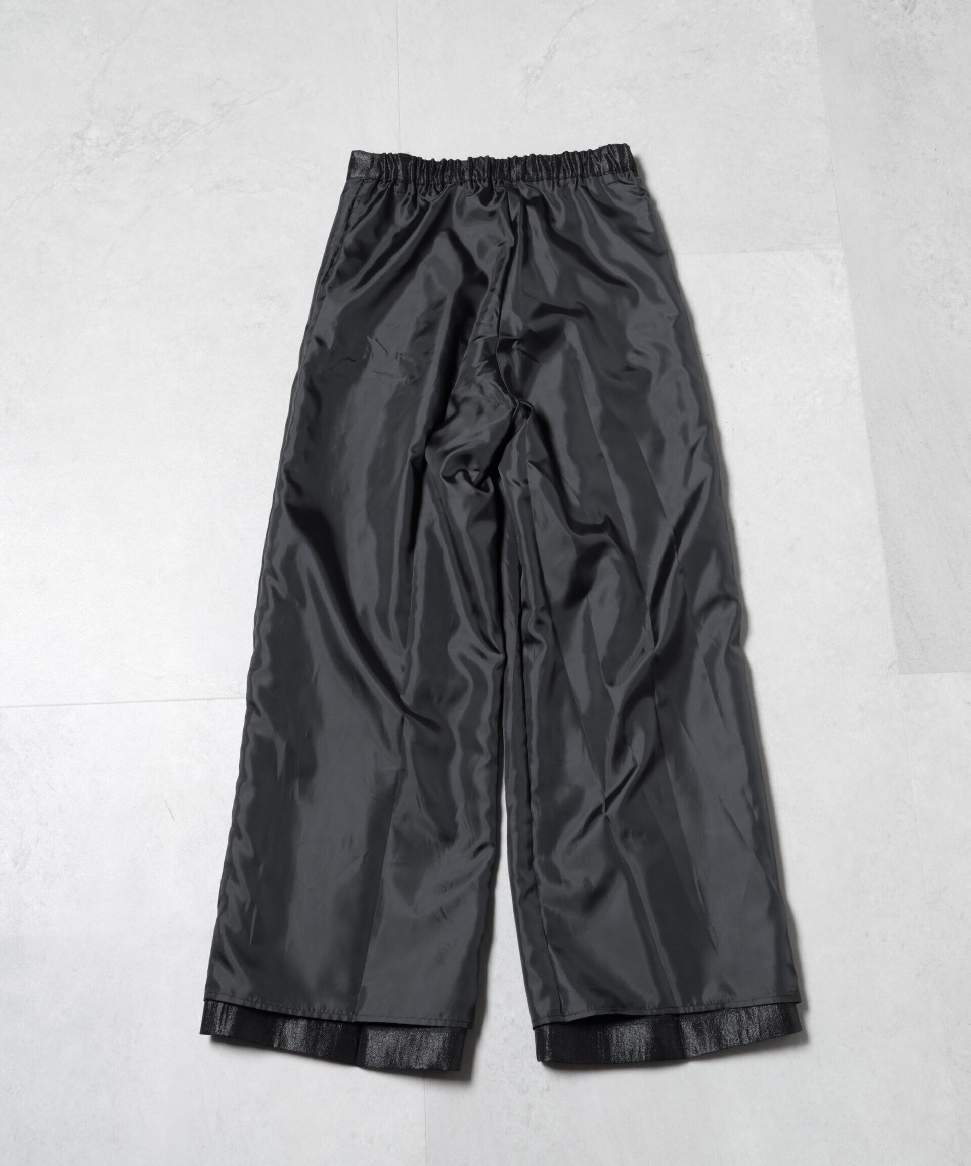 nano･universe「シャイニーサテンイージーパンツ」|チノ|