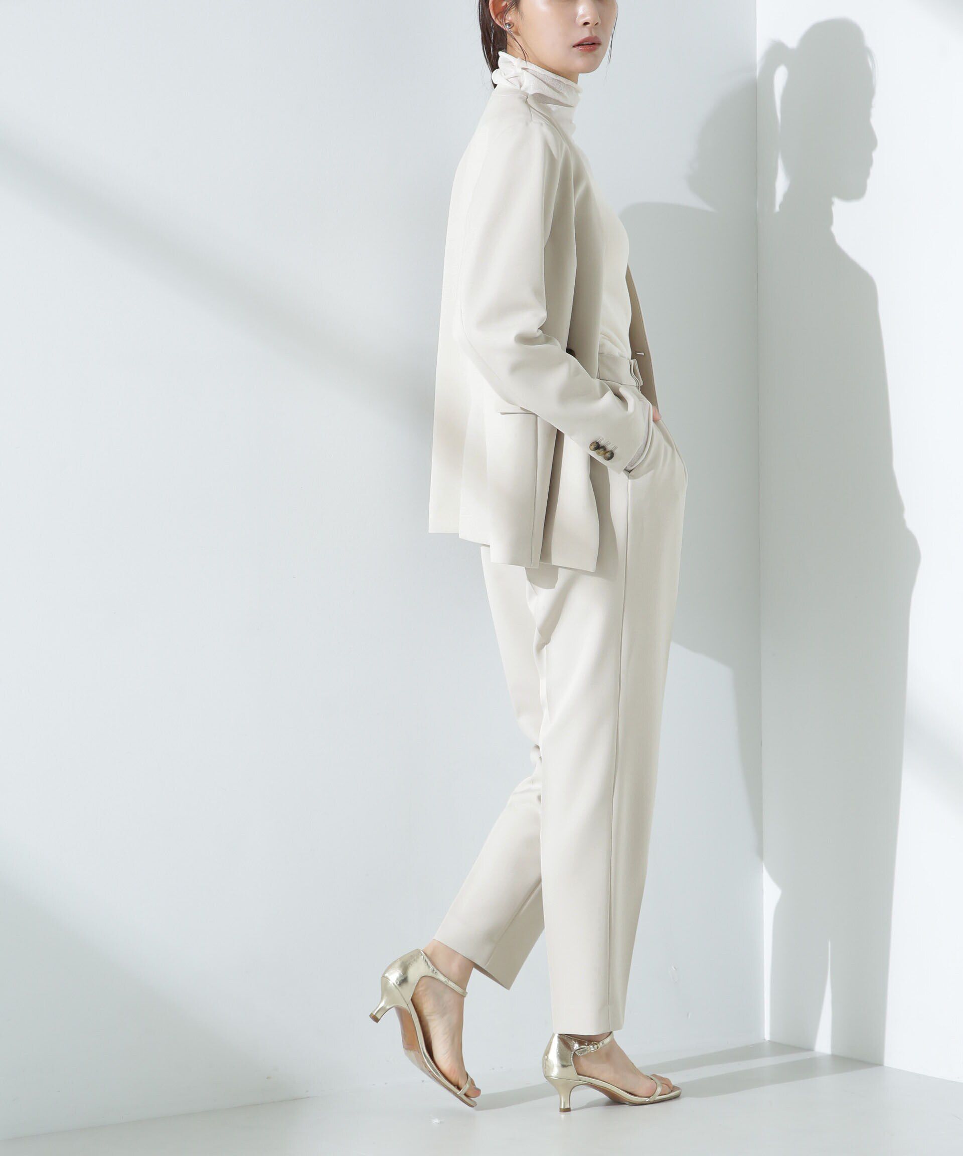 nano･universe「デイリーファンクション Vネックダブルジャケット(セットアップ可)」|テーラードジャケット|