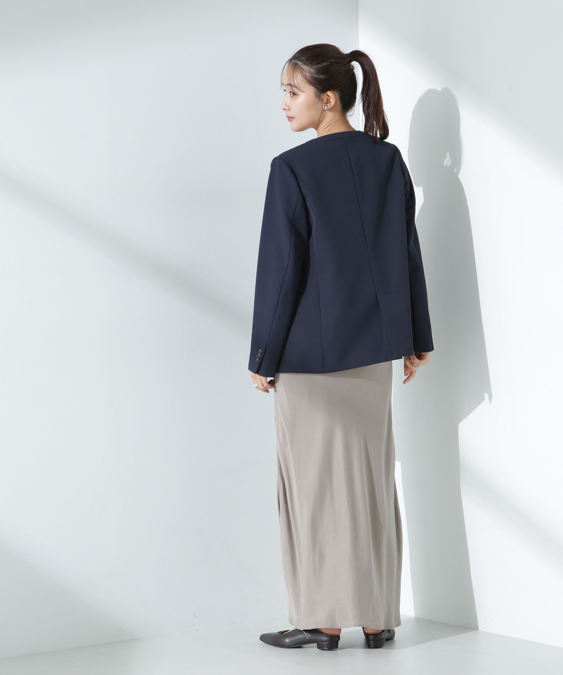 nano･universe「デイリーファンクション Vネックダブルジャケット(セットアップ可)」|テーラードジャケット|