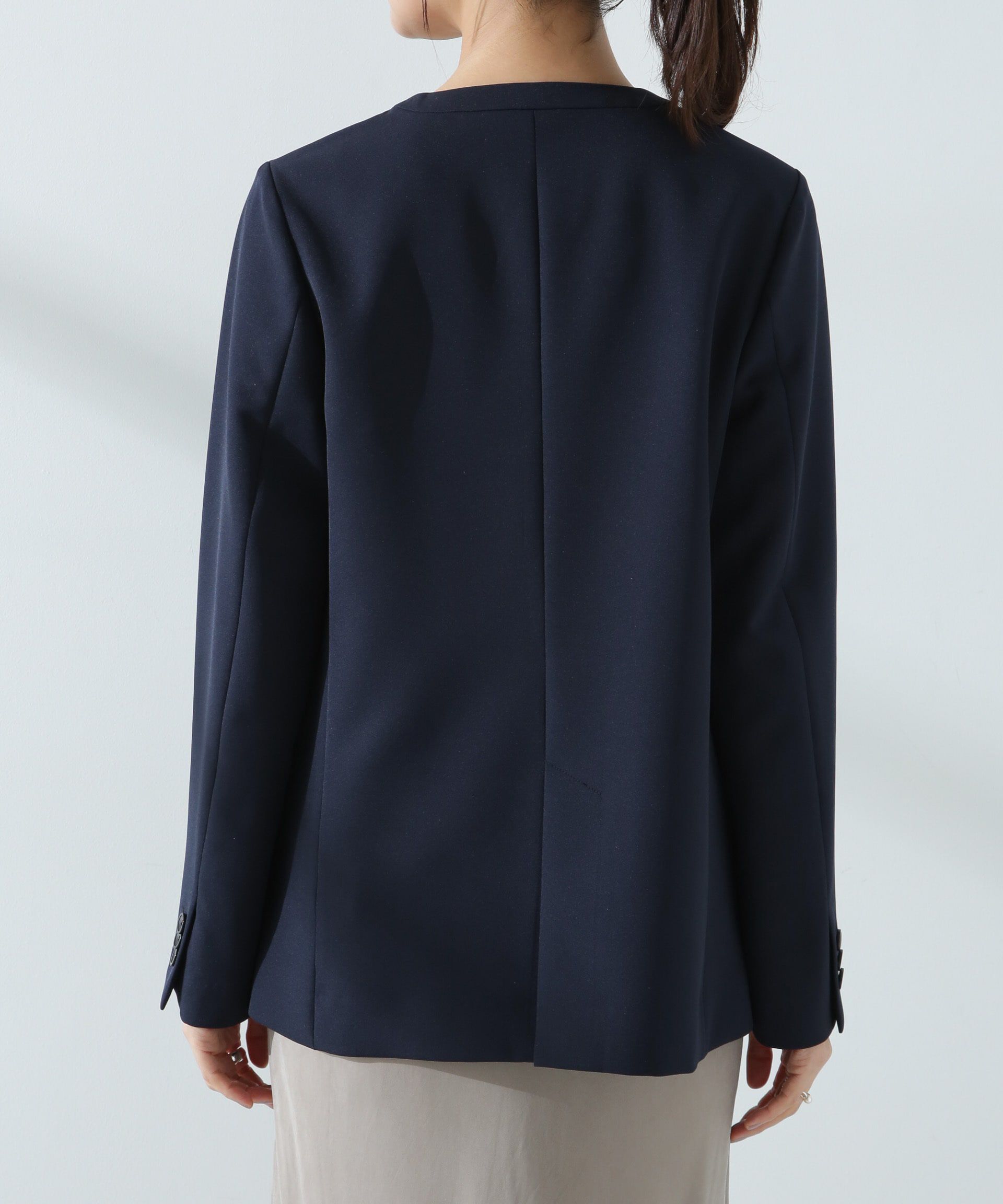 nano･universe「デイリーファンクション Vネックダブルジャケット(セットアップ可)」|テーラードジャケット|