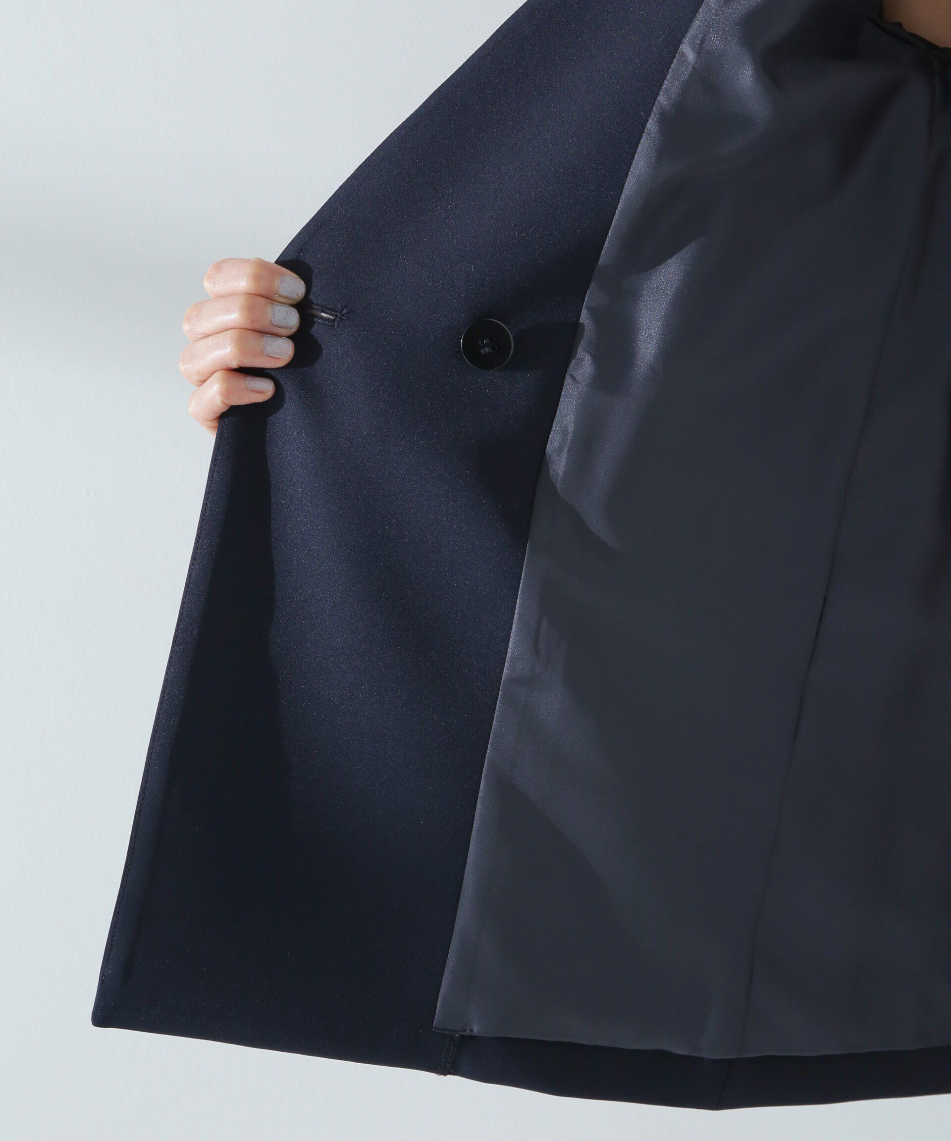 nano･universe「デイリーファンクション Vネックダブルジャケット(セットアップ可)」|テーラードジャケット|