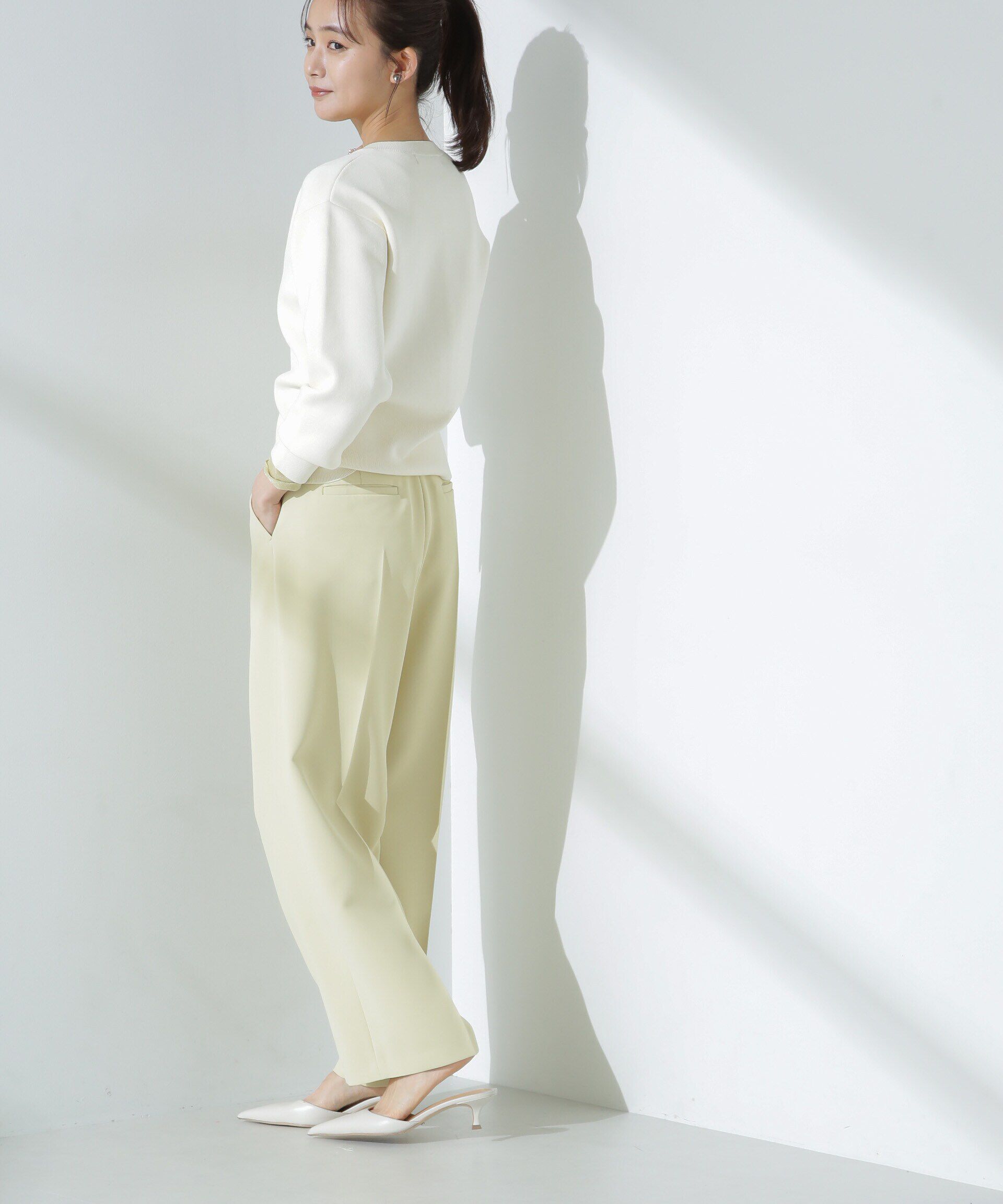 nano･universe「ダブルジャガードクルーネックニットカーディガン」|ニット・セーター|