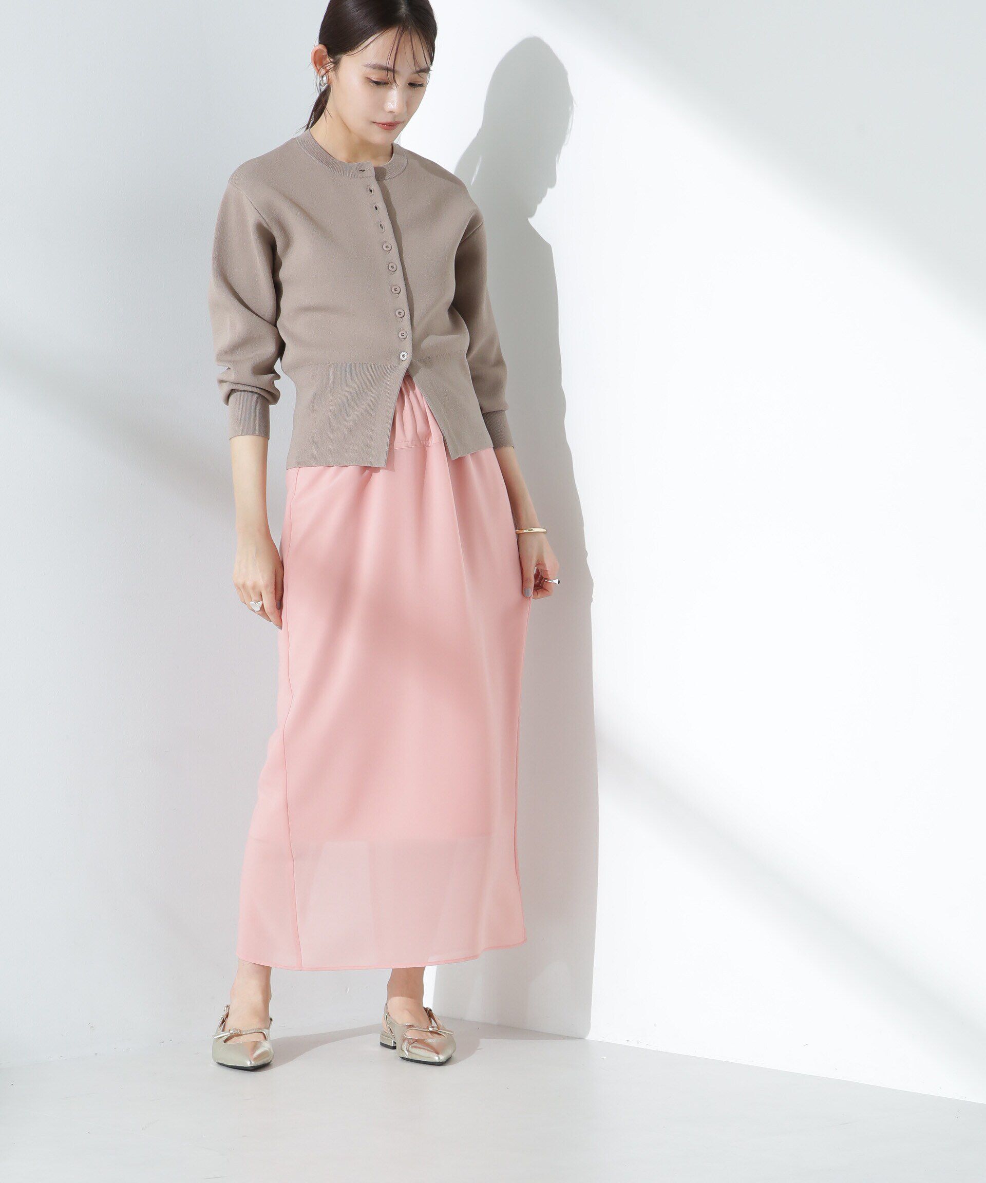 nano･universe「ダブルジャガードクルーネックニットカーディガン」|ニット・セーター|