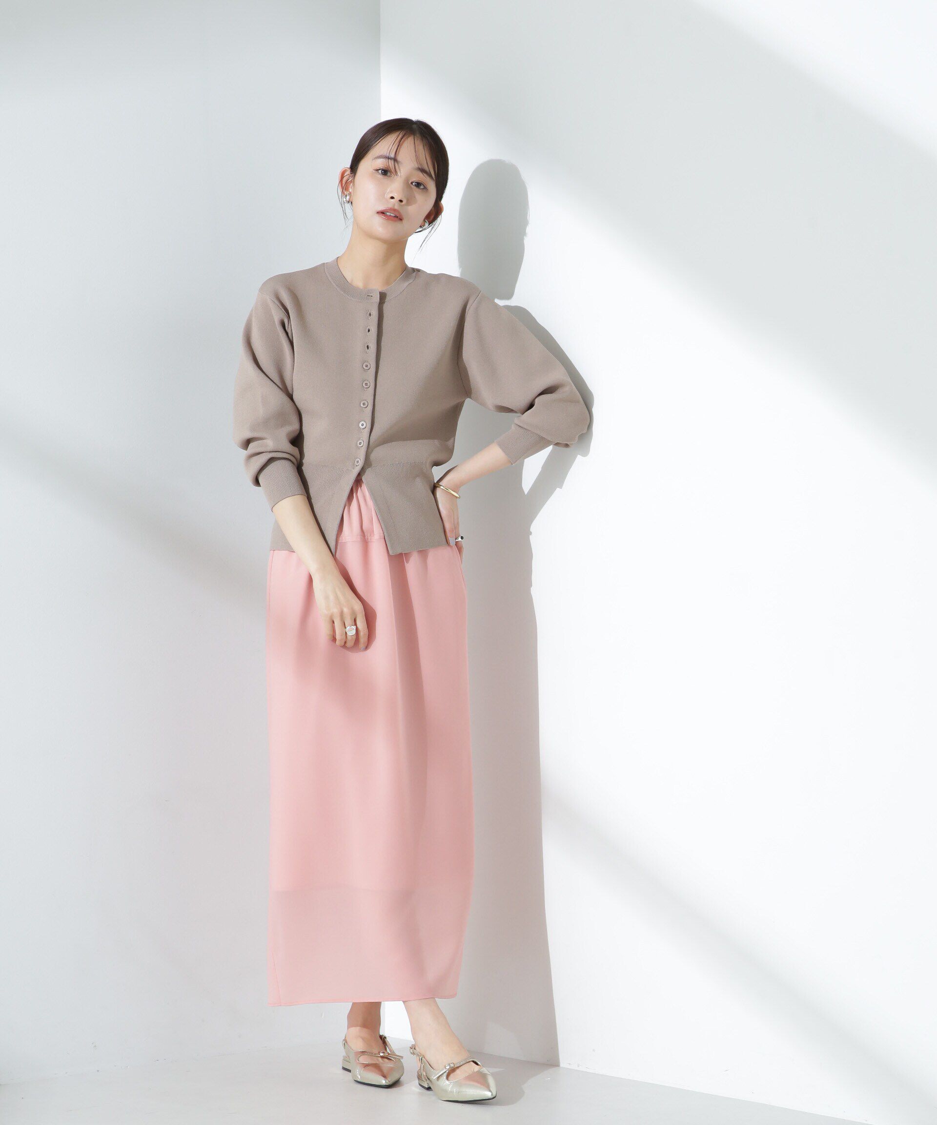 nano･universe「ダブルジャガードクルーネックニットカーディガン」|ニット・セーター|