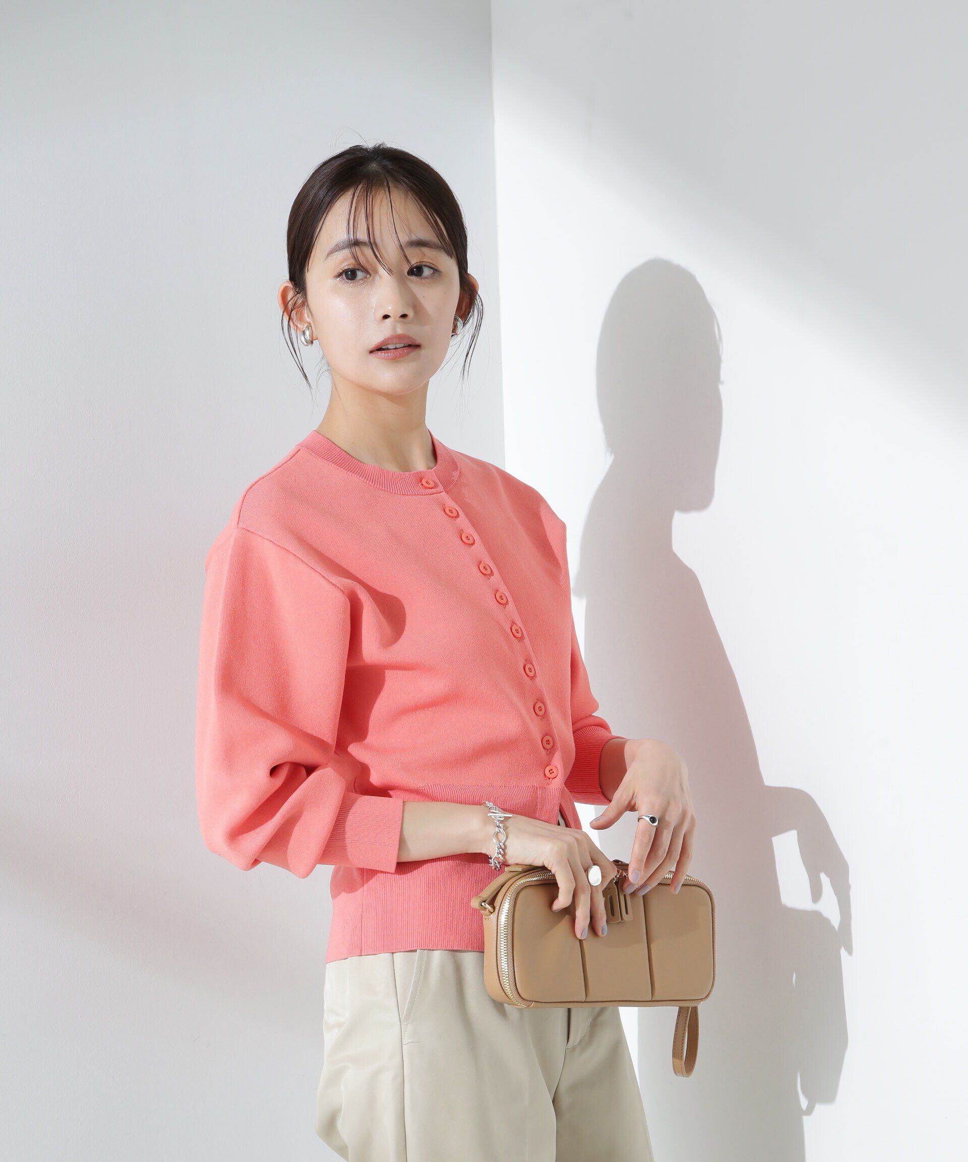 nano･universe「ダブルジャガードクルーネックニットカーディガン」|ニット・セーター|