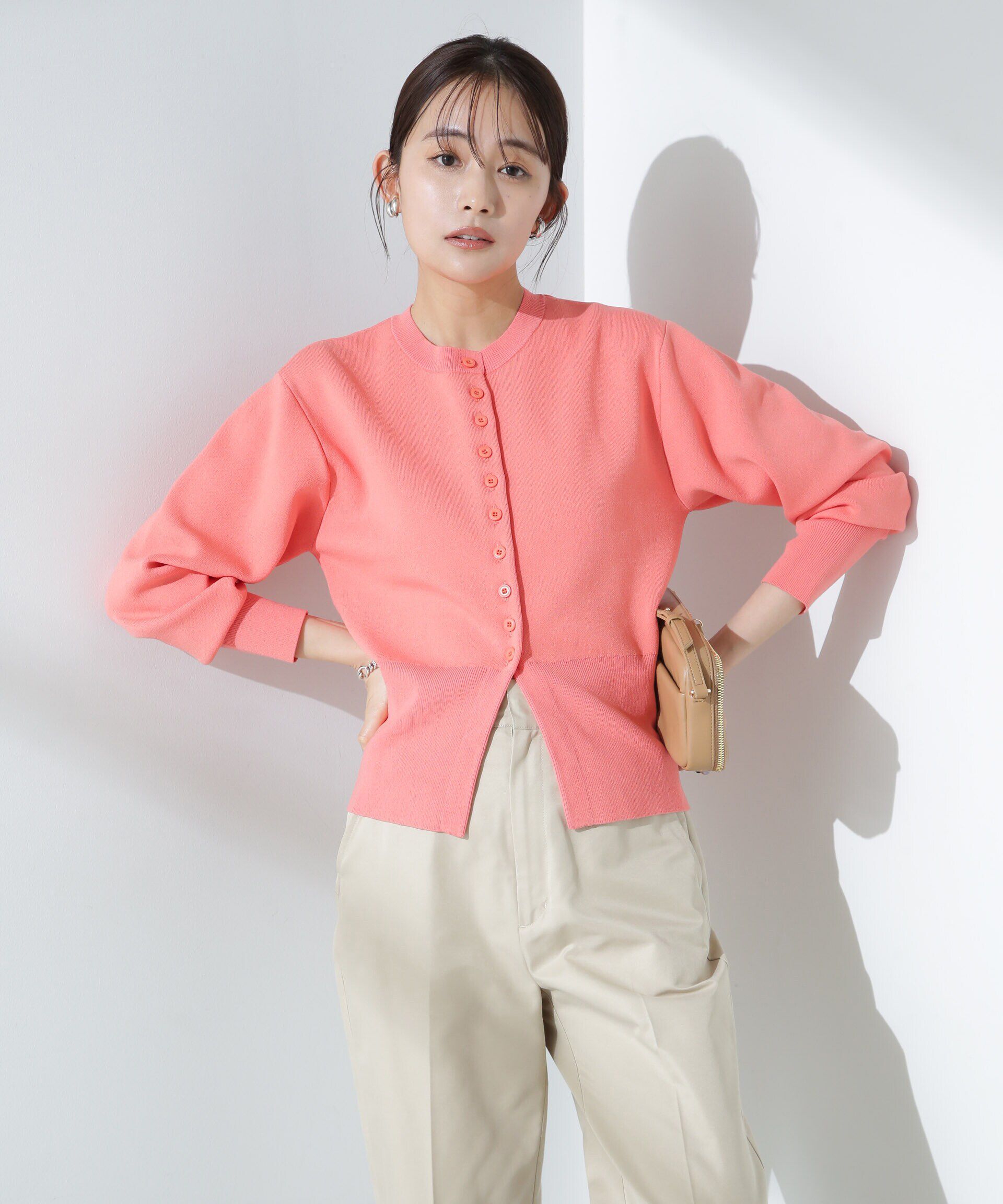 nano･universe「ダブルジャガードクルーネックニットカーディガン」|ニット・セーター|