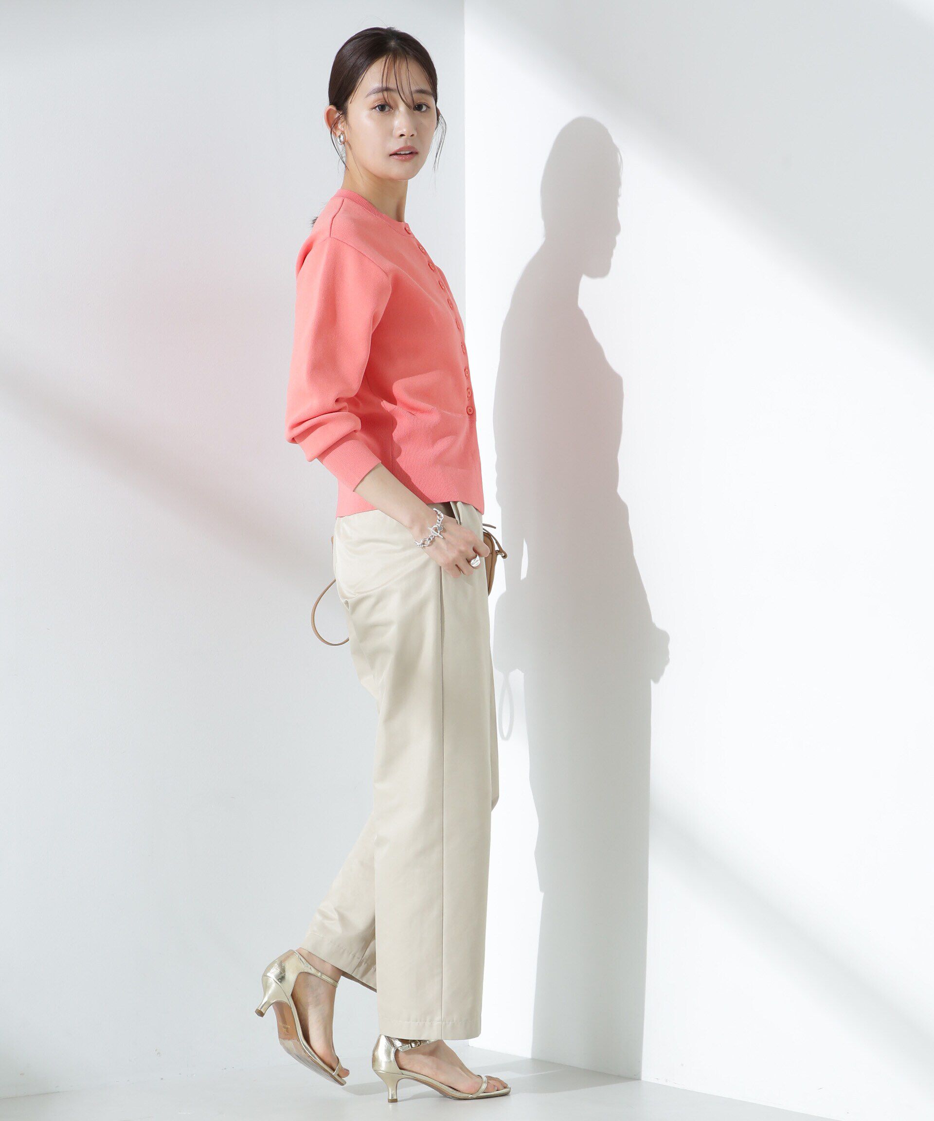 nano･universe「ダブルジャガードクルーネックニットカーディガン」|ニット・セーター|