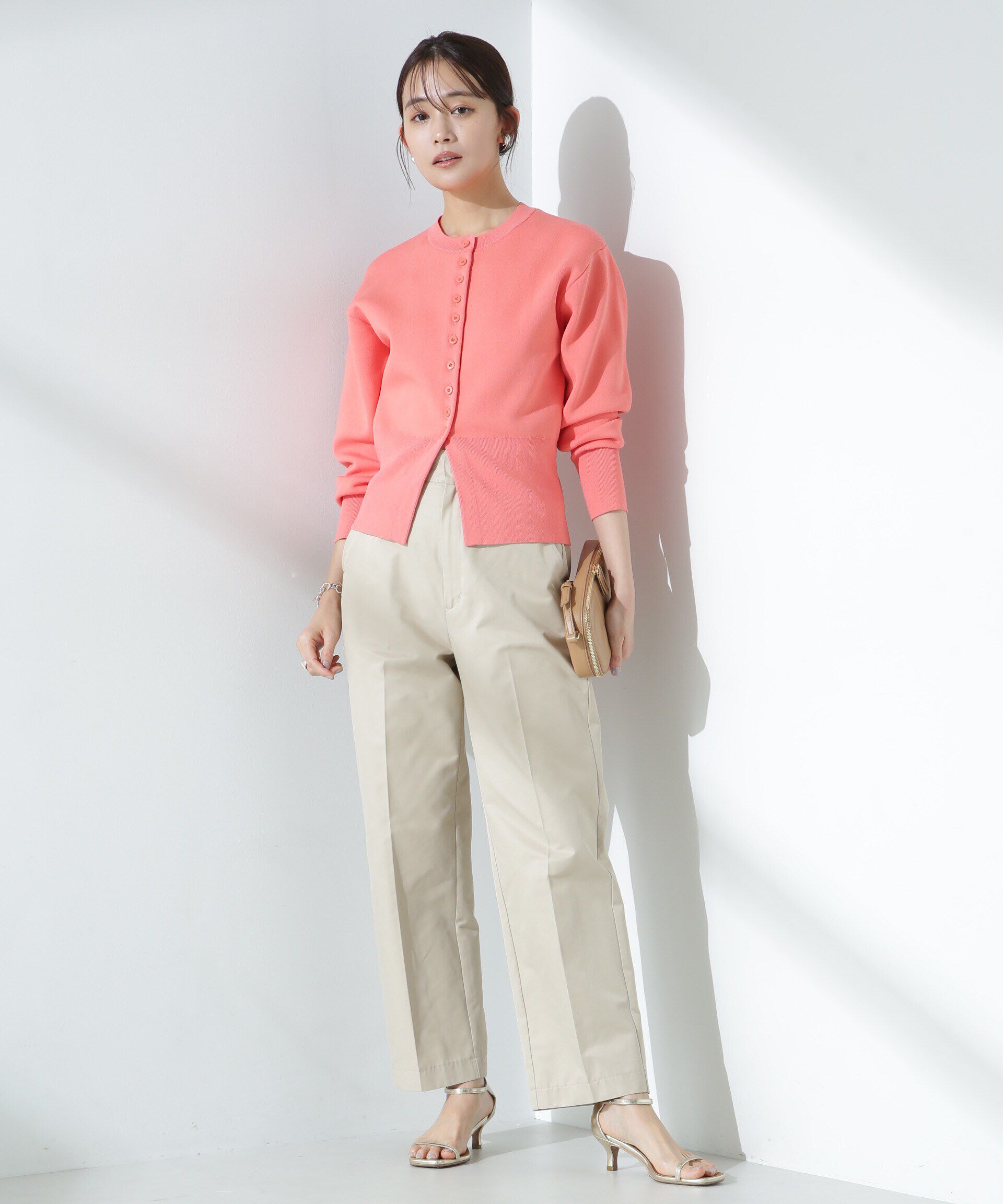 nano･universe「ダブルジャガードクルーネックニットカーディガン」|ニット・セーター|