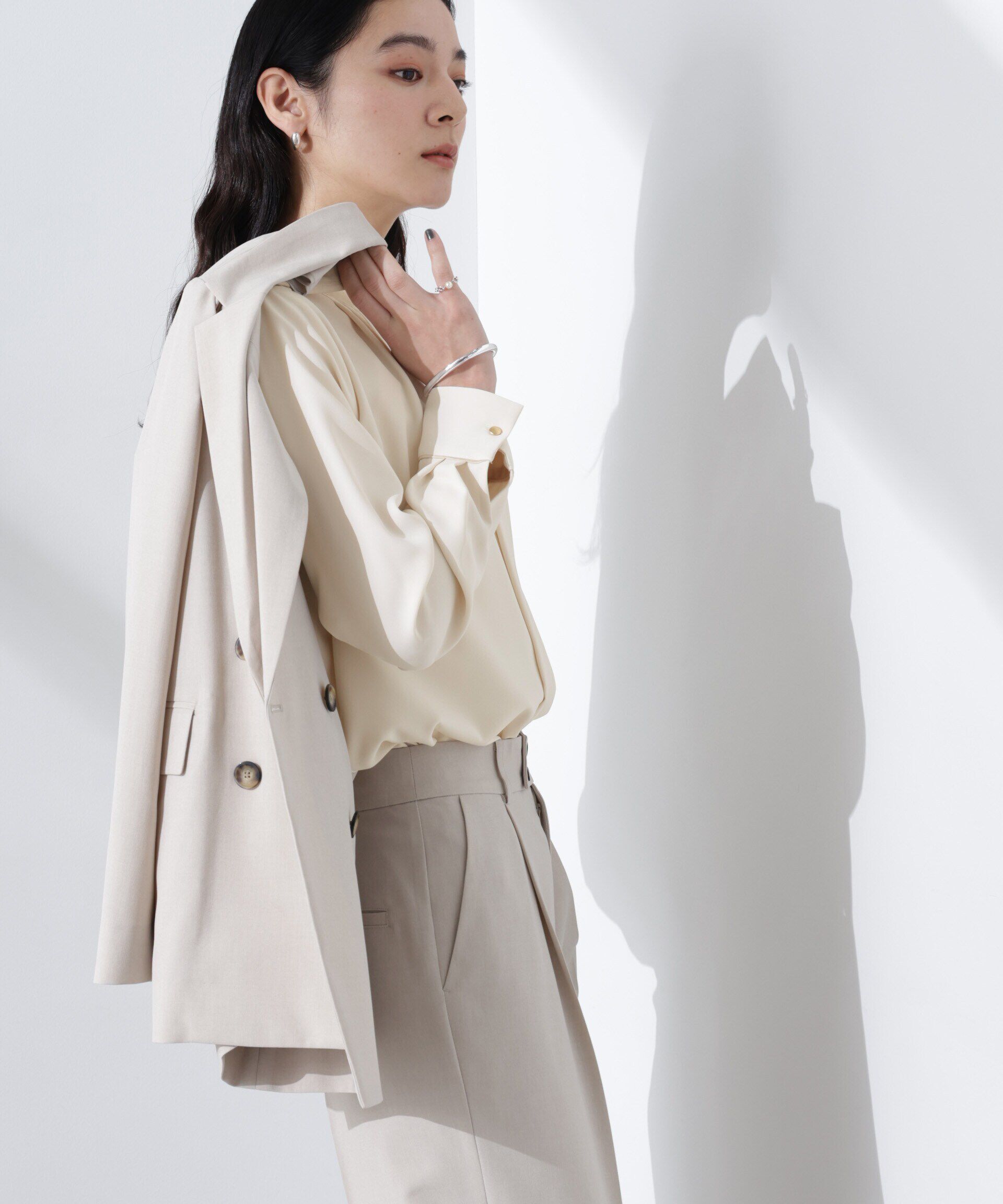 nano･universe「スタンドバイカラータックブラウス」|シャツ・ブラウス|