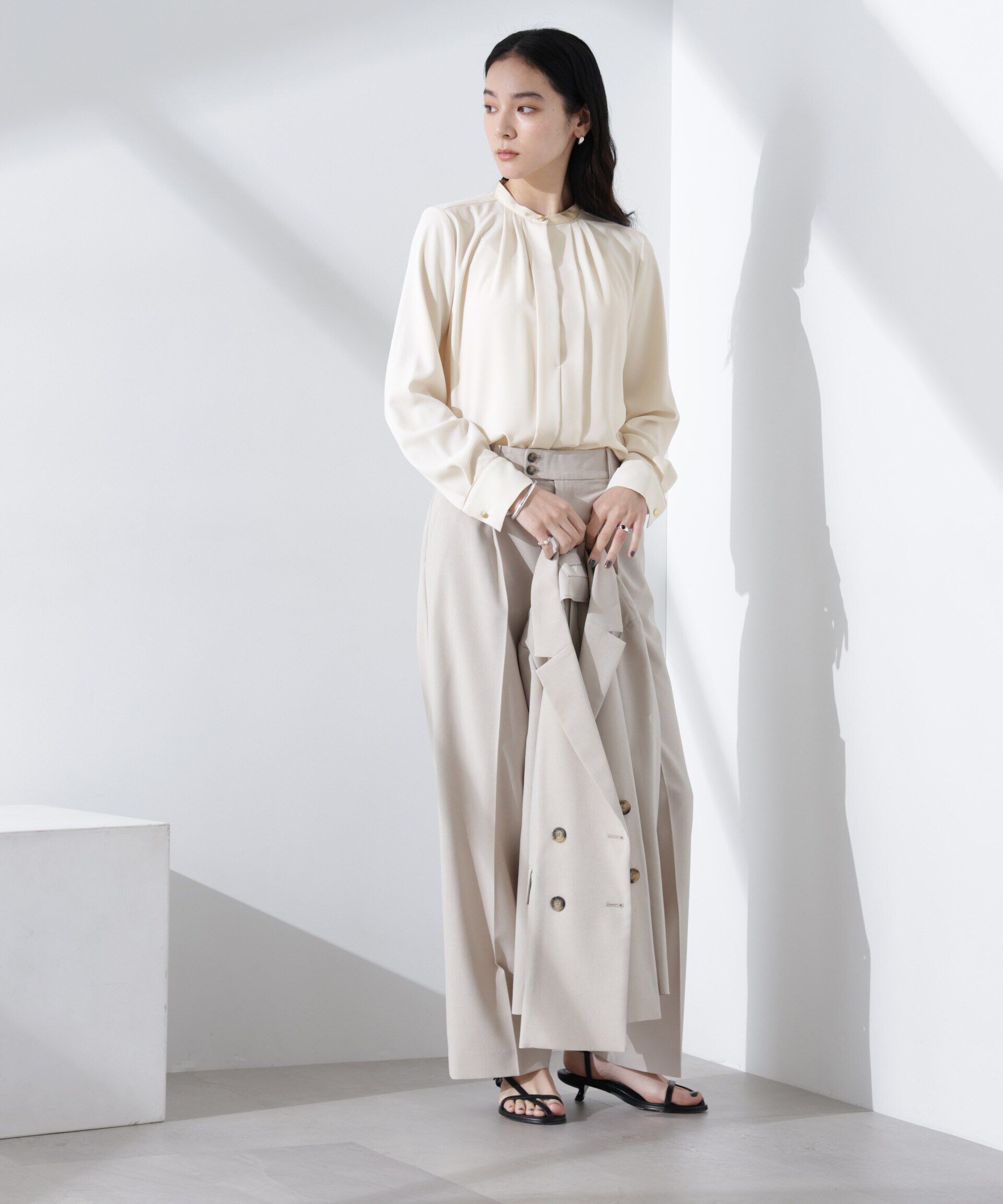 nano･universe「スタンドバイカラータックブラウス」|シャツ・ブラウス|