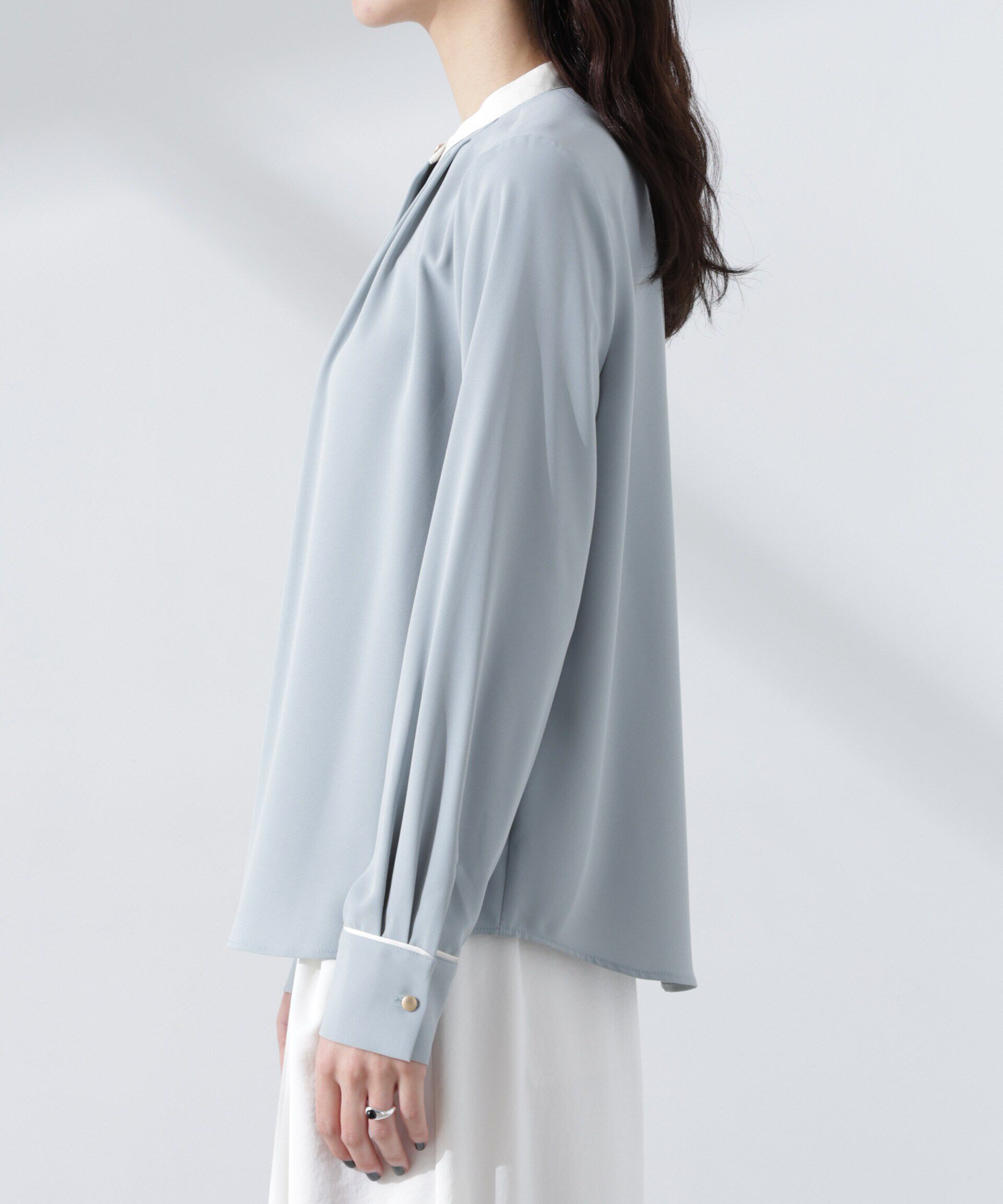 nano･universe「スタンドバイカラータックブラウス」|シャツ・ブラウス|