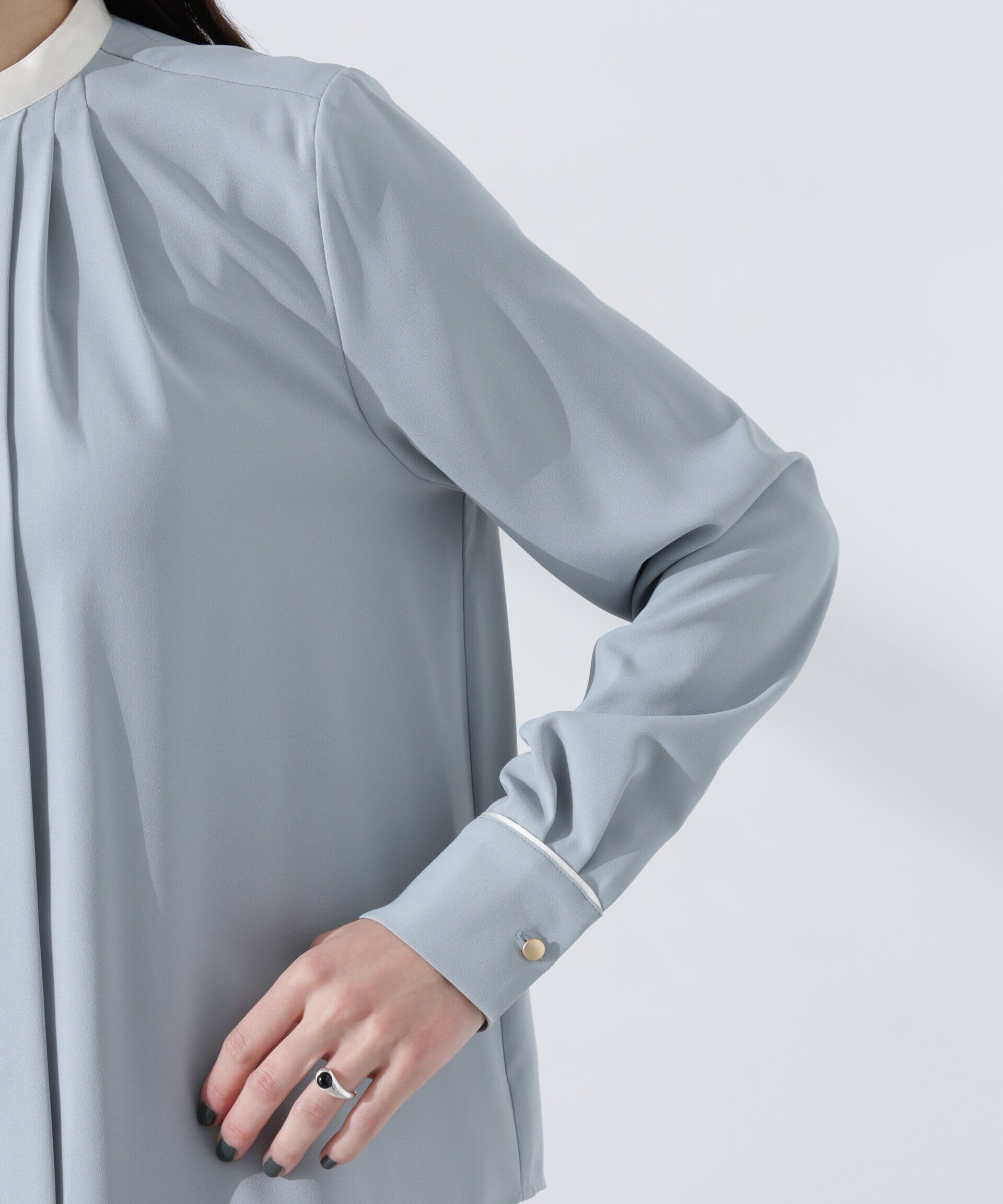 nano･universe「スタンドバイカラータックブラウス」|シャツ・ブラウス|