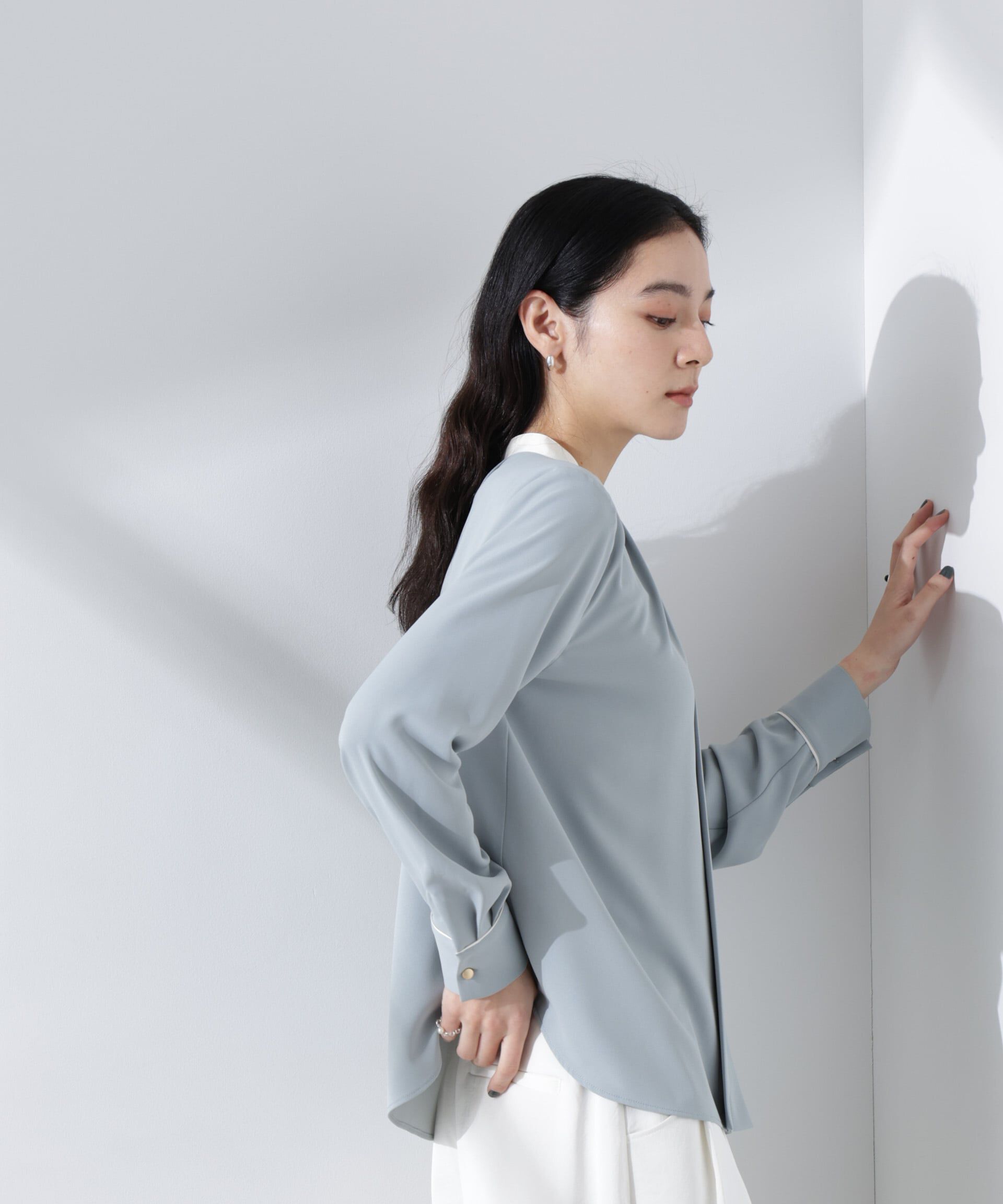 nano･universe「スタンドバイカラータックブラウス」|シャツ・ブラウス|