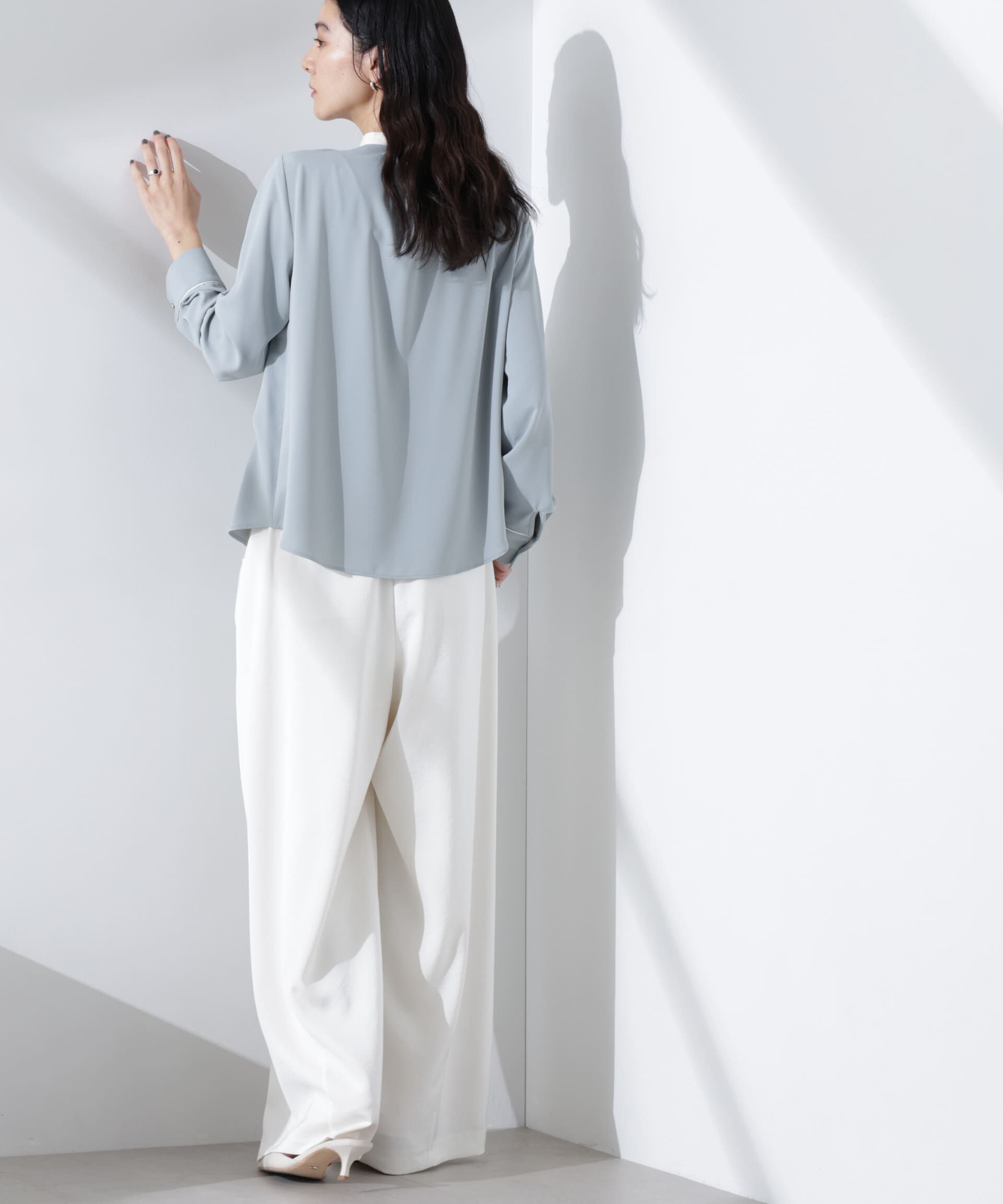 nano･universe「スタンドバイカラータックブラウス」|シャツ・ブラウス|