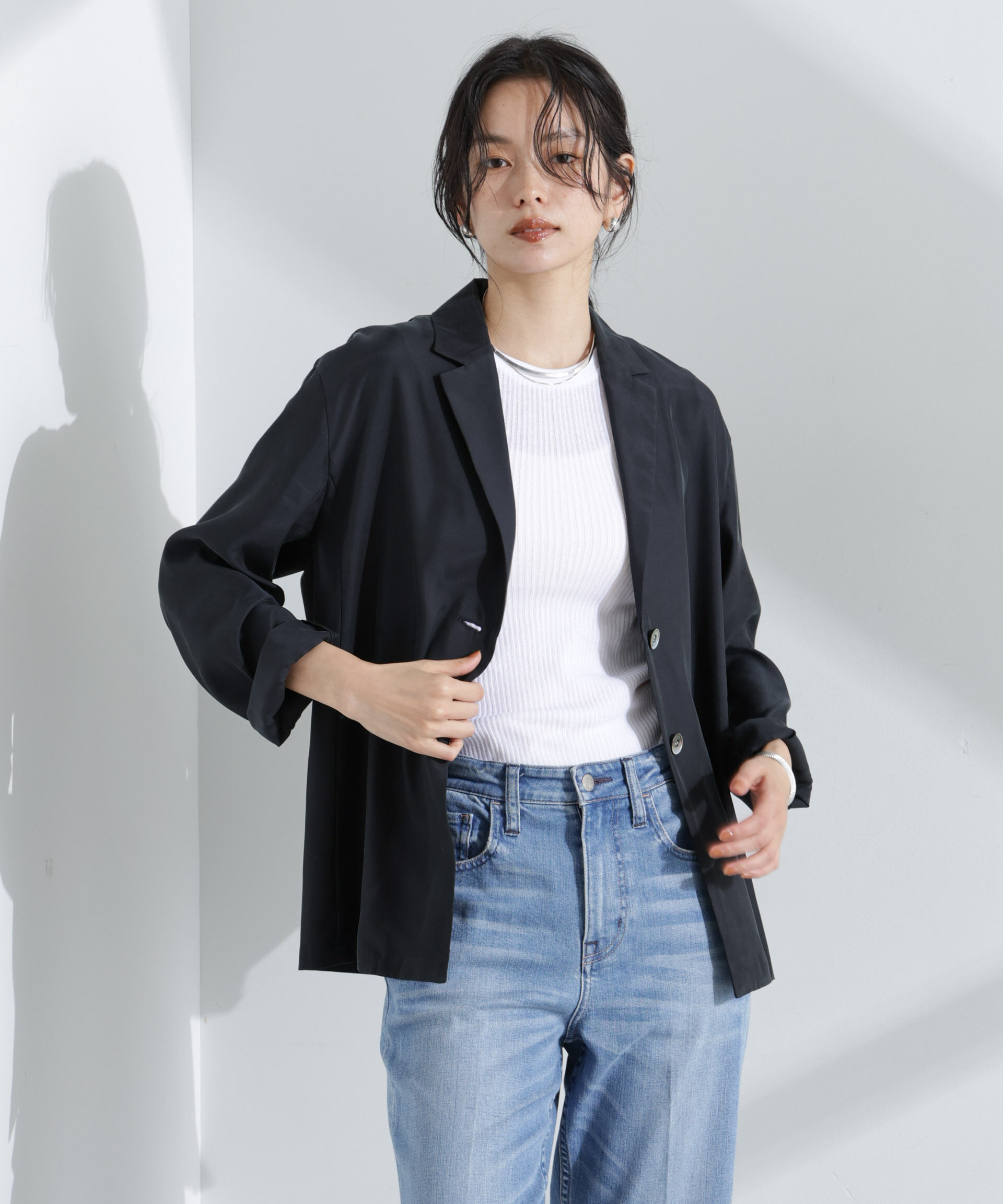 nano･universe「キュプラライトジャケット」|テーラードジャケット|