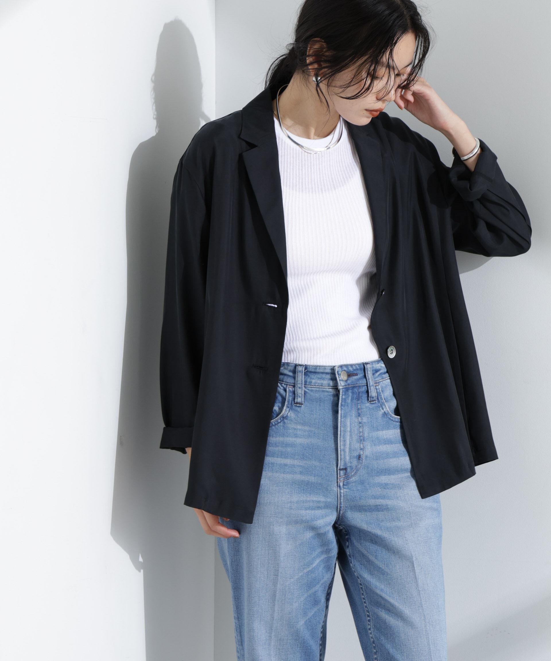 nano･universe「キュプラライトジャケット」|テーラードジャケット|