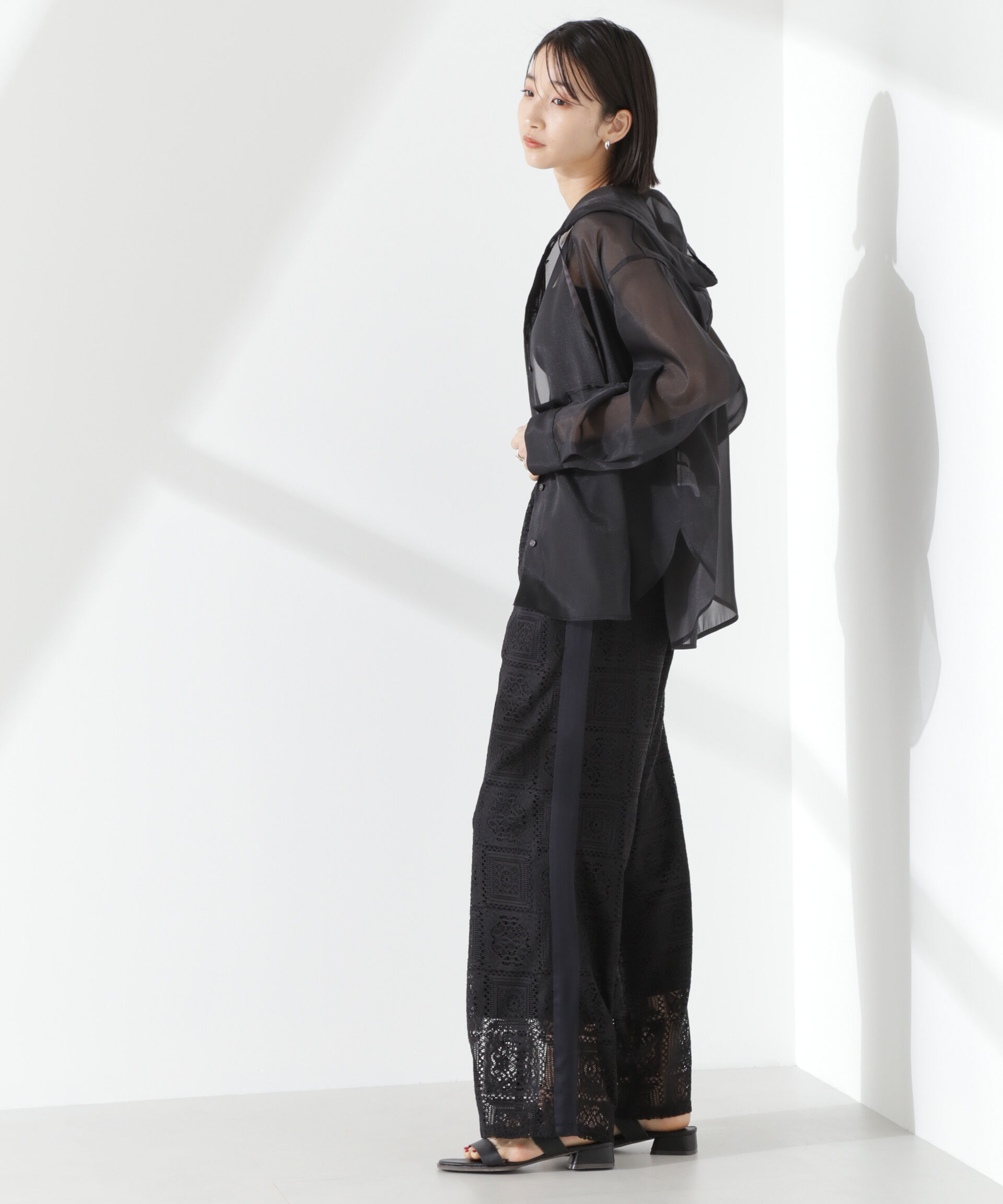 nano･universe「シアーフードシャツ」|シャツ・ブラウス|