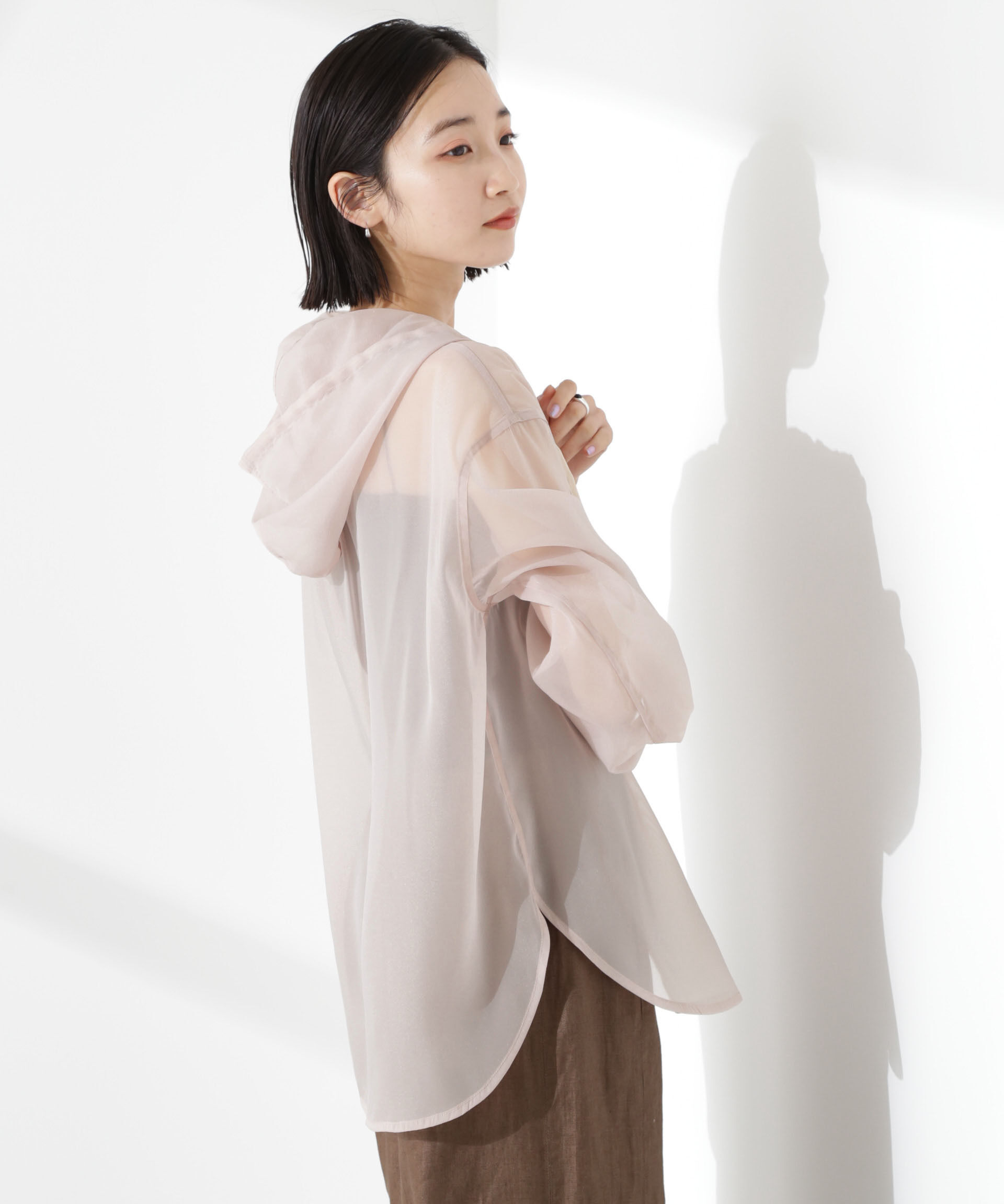 nano･universe「シアーフードシャツ」|シャツ・ブラウス|