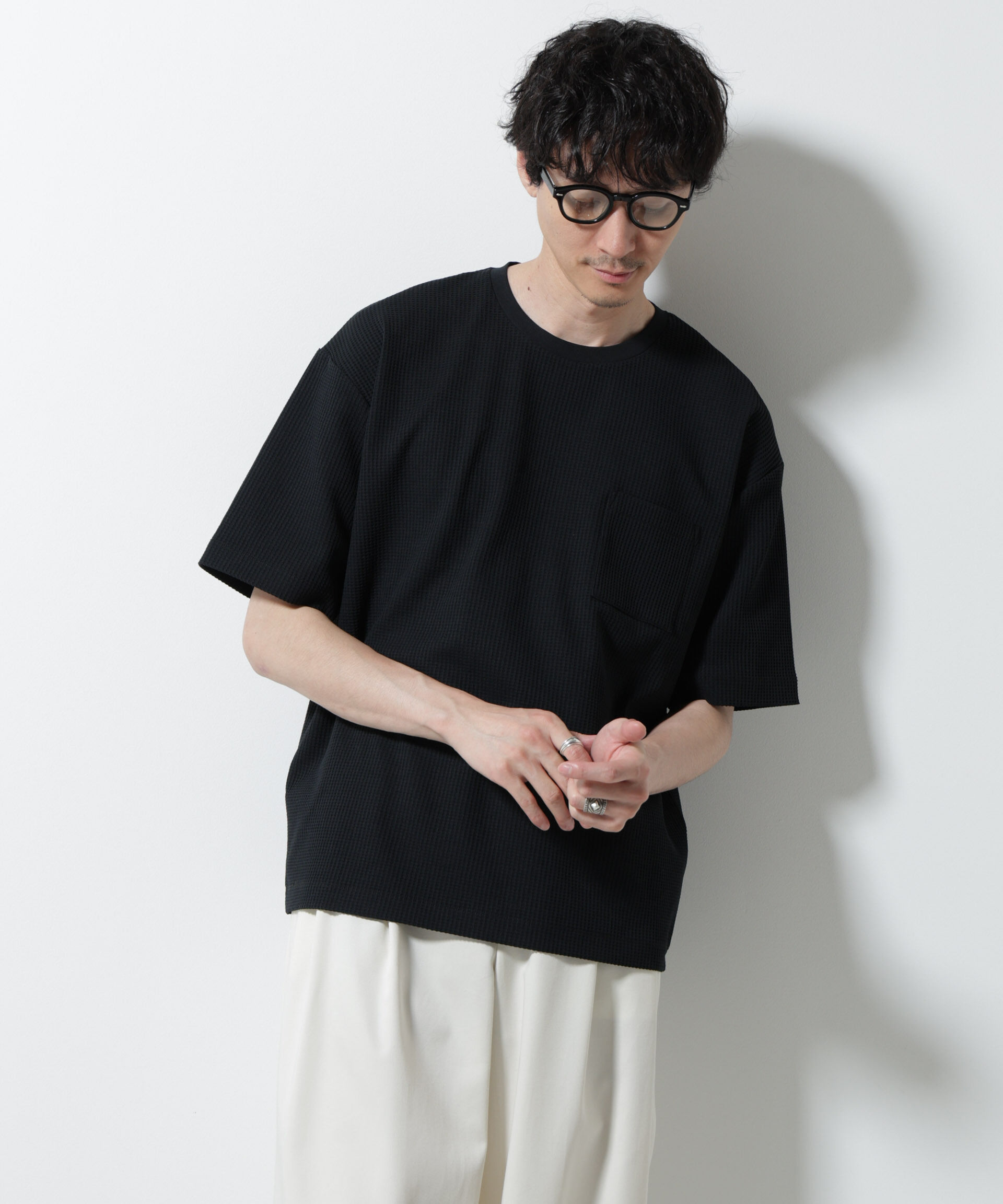 nano･universe「ドライソフトワッフルTシャツ 半袖」|Tシャツ・カットソー|