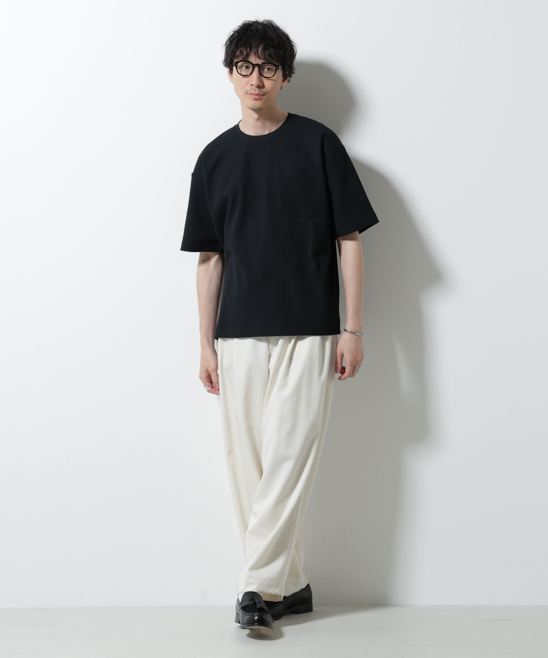 nano･universe「ドライソフトワッフルTシャツ 半袖」|Tシャツ・カットソー|