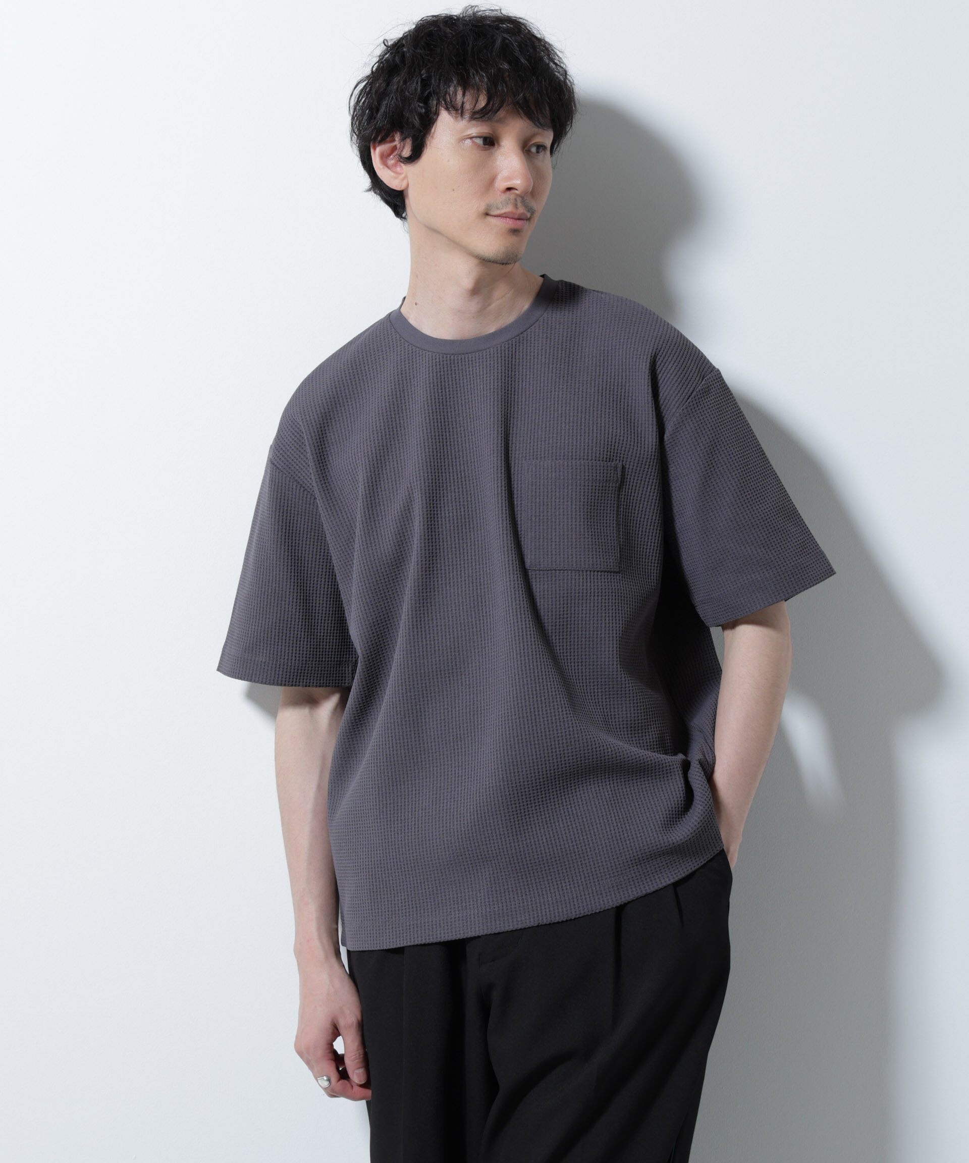 nano･universe「ドライソフトワッフルTシャツ 半袖」|Tシャツ・カットソー|