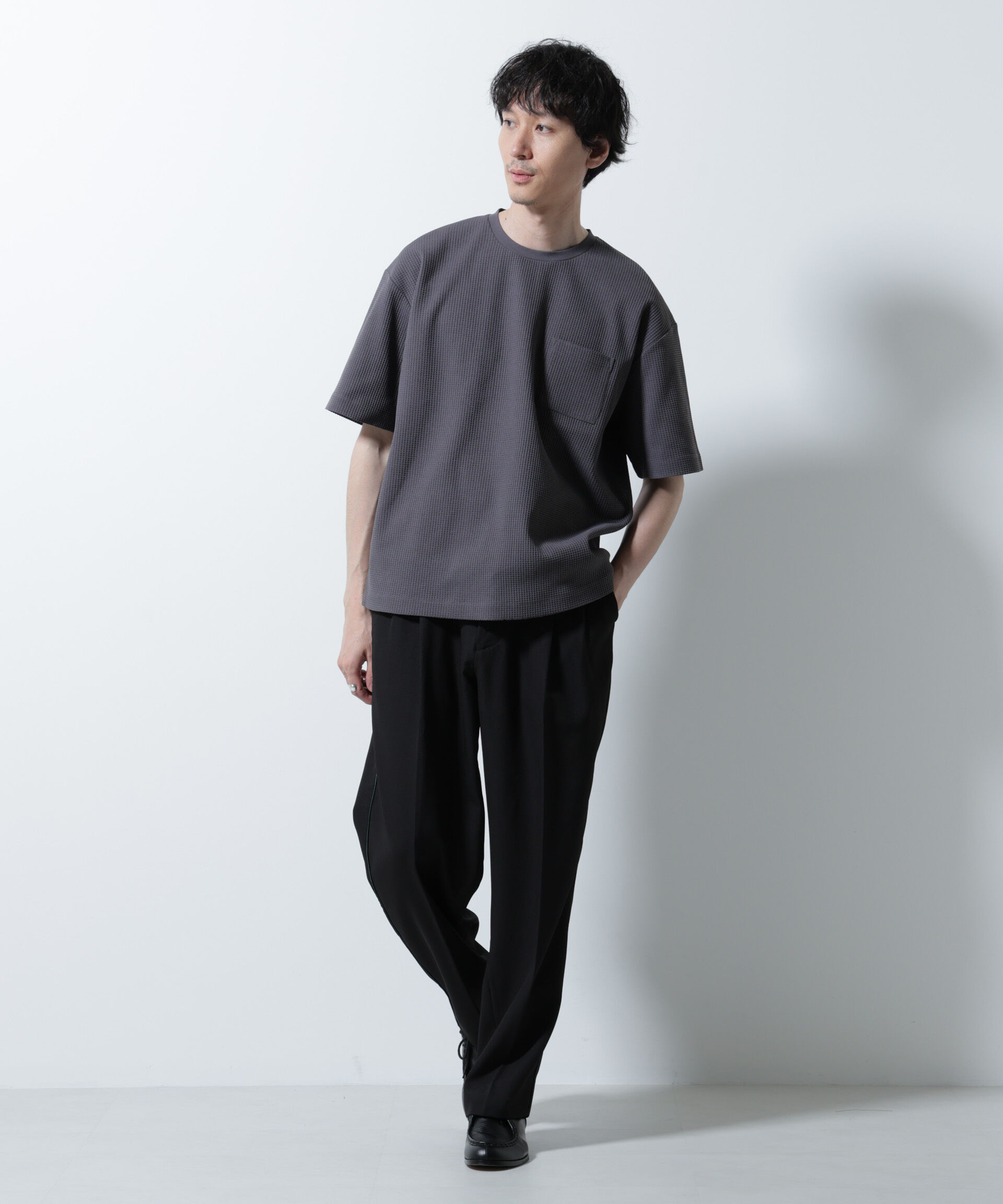 nano･universe「ドライソフトワッフルTシャツ 半袖」|Tシャツ・カットソー|