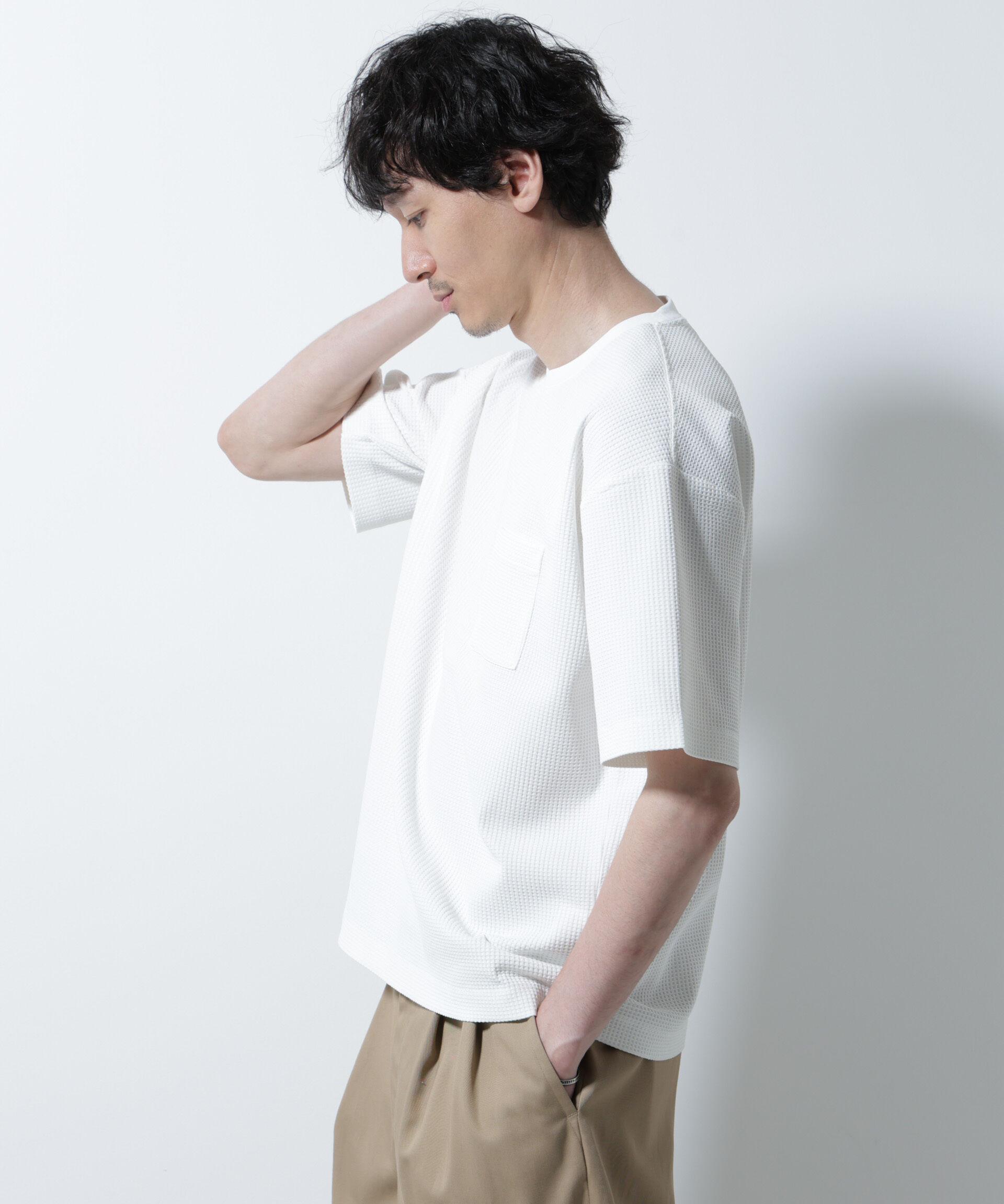 nano･universe「ドライソフトワッフルTシャツ 半袖」|Tシャツ・カットソー|