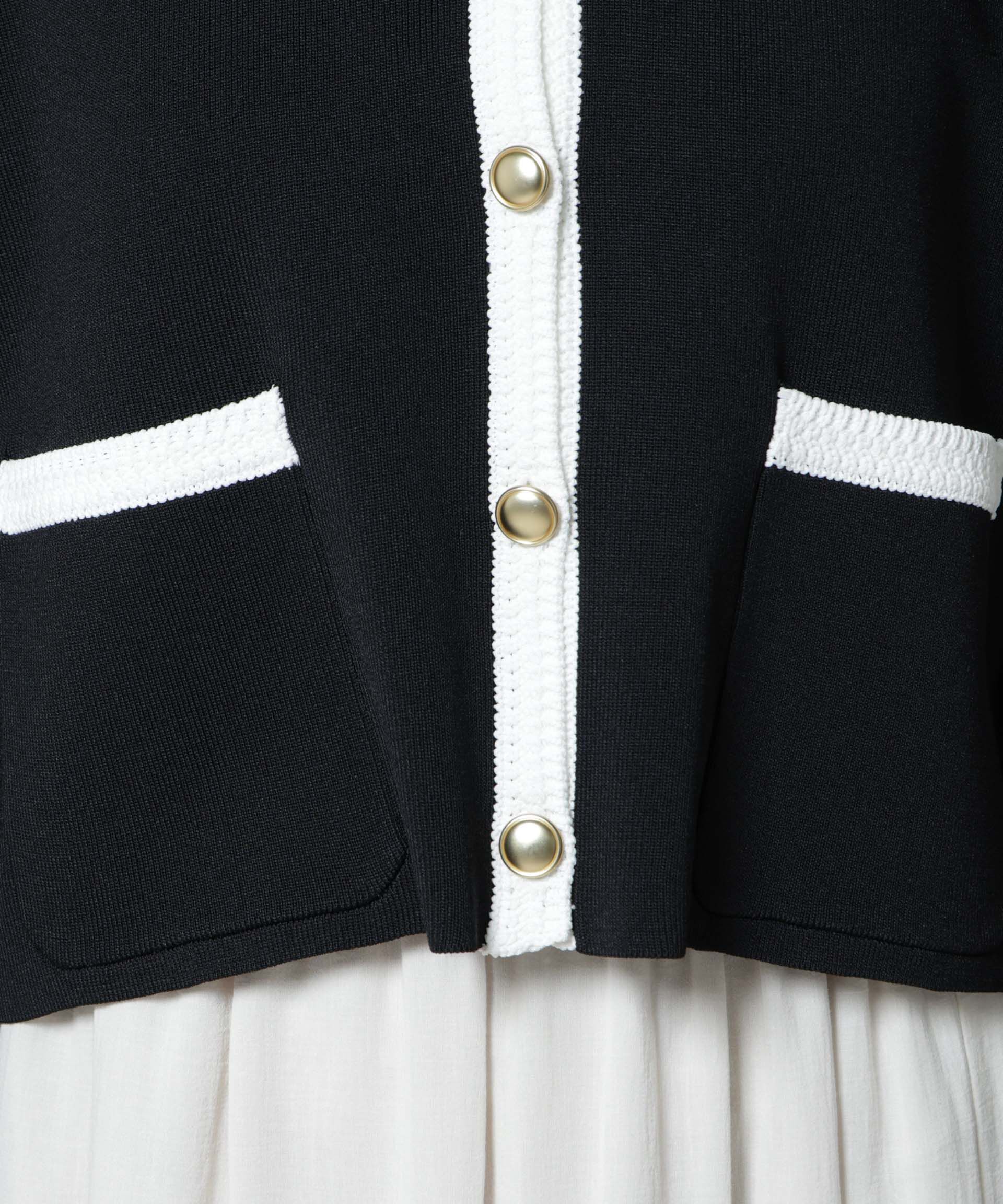 nano･universe「洗濯機洗可配色ジャケットカーディガン」|ニット・セーター|