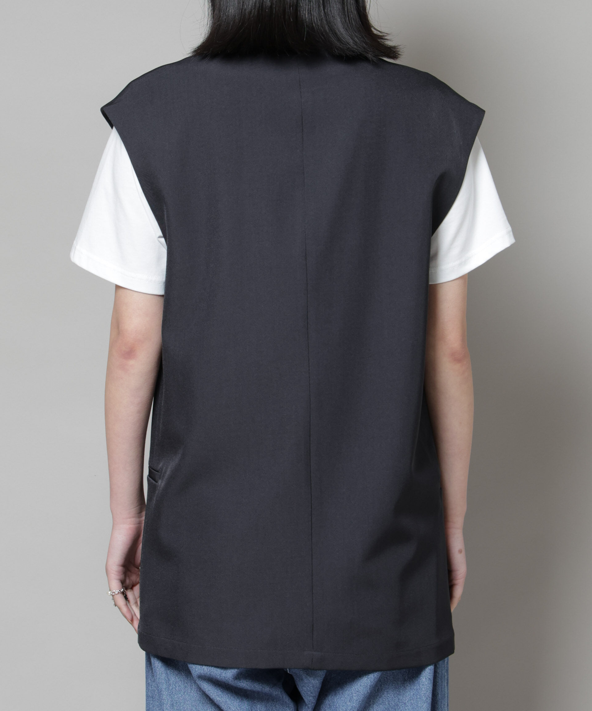 nano･universe「テーラードＷボタンミドルジレ(セットアップ可)」|テーラードジャケット|