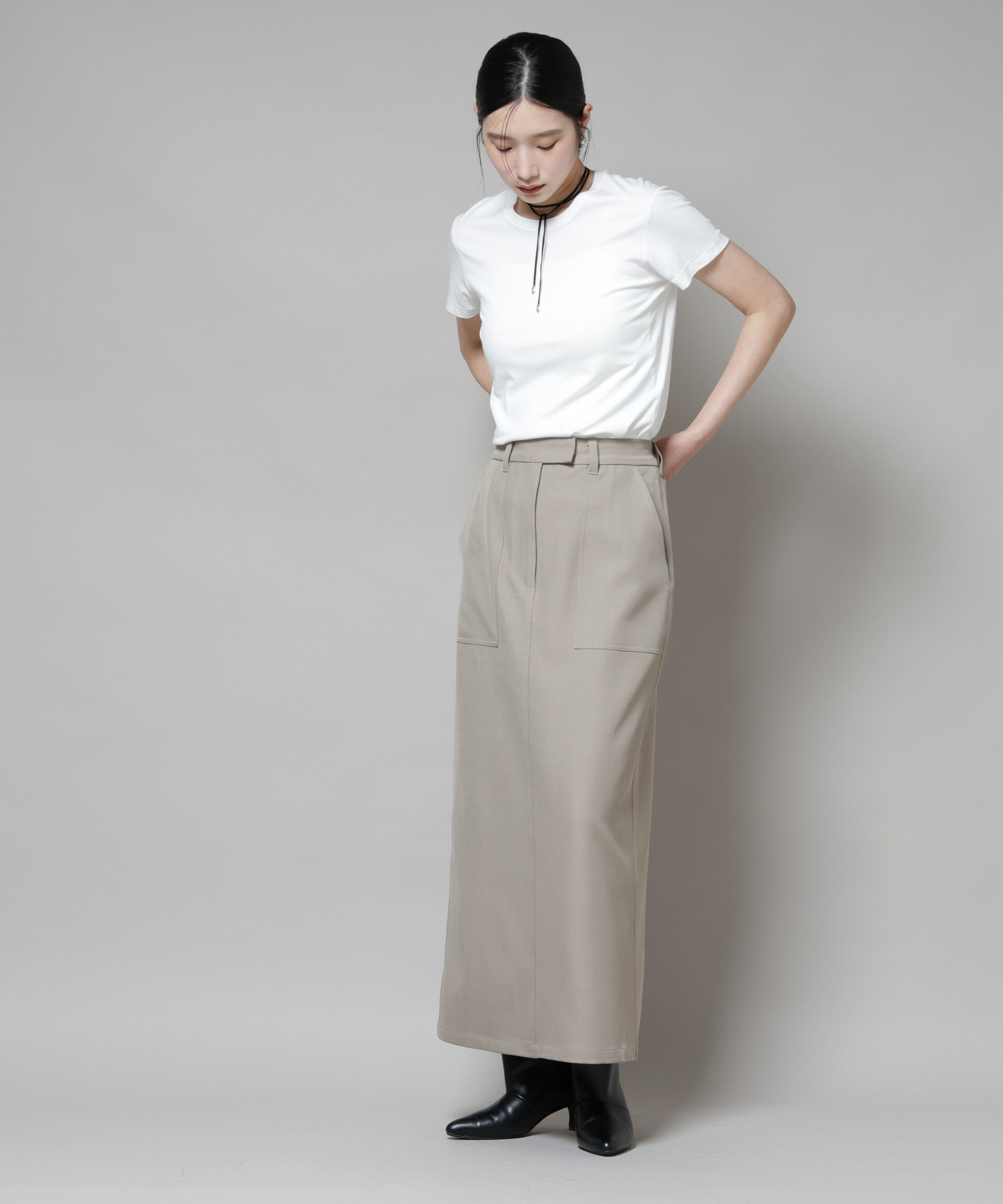 nano･universe「ポケットディティールナロースカート(セットアップ可)」|スカート|