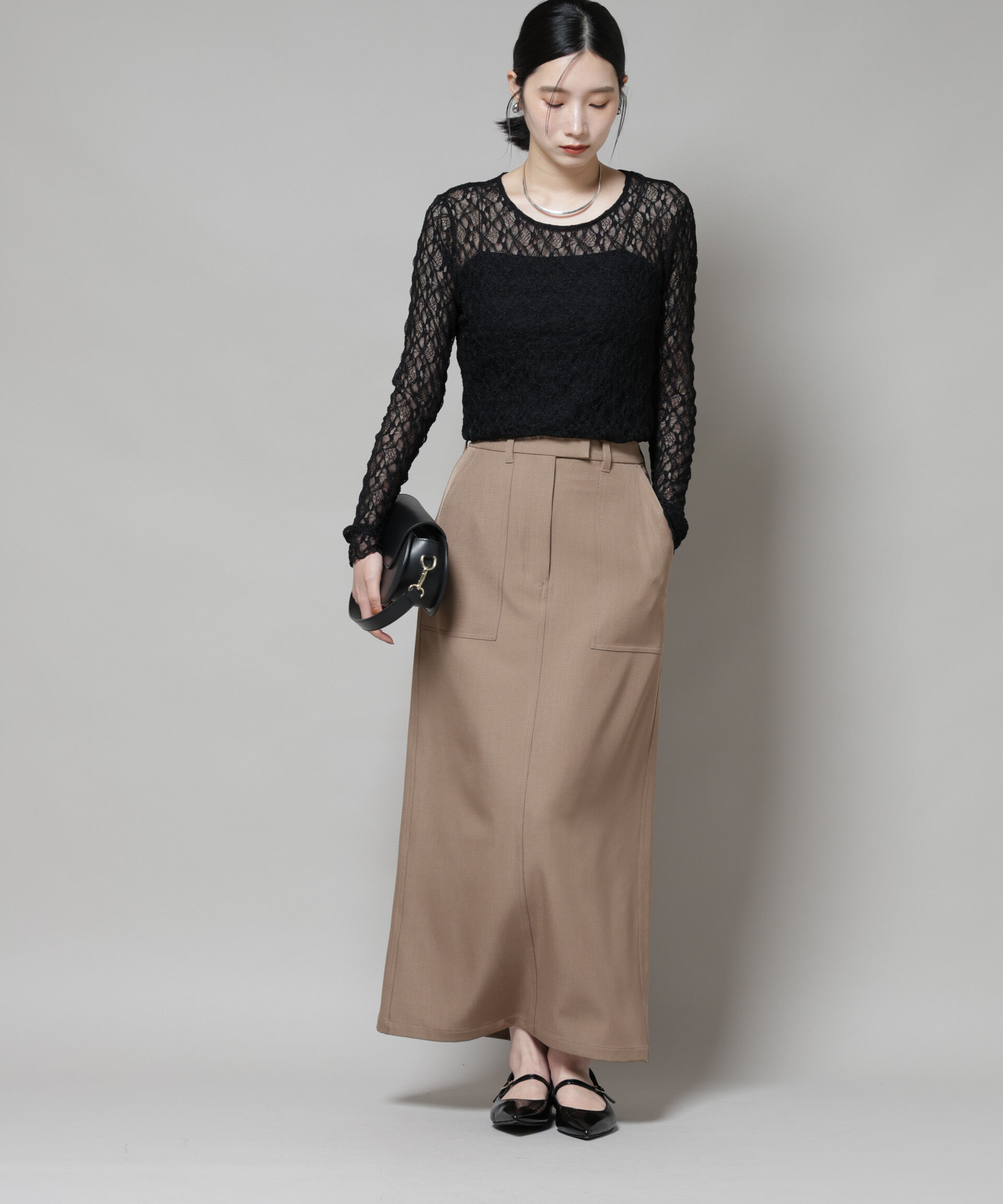 nano･universe「ポケットディティールナロースカート(セットアップ可)」|スカート|