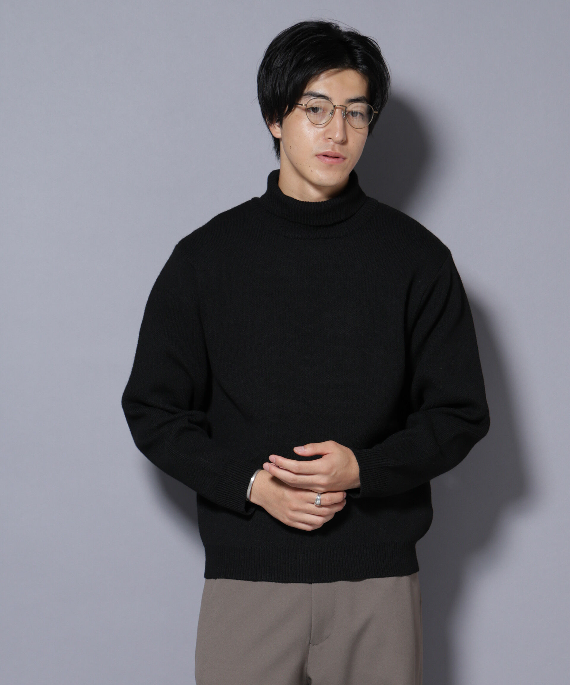 nano･universe「PBTストレッチタートルネックニット」|ニット・セーター|