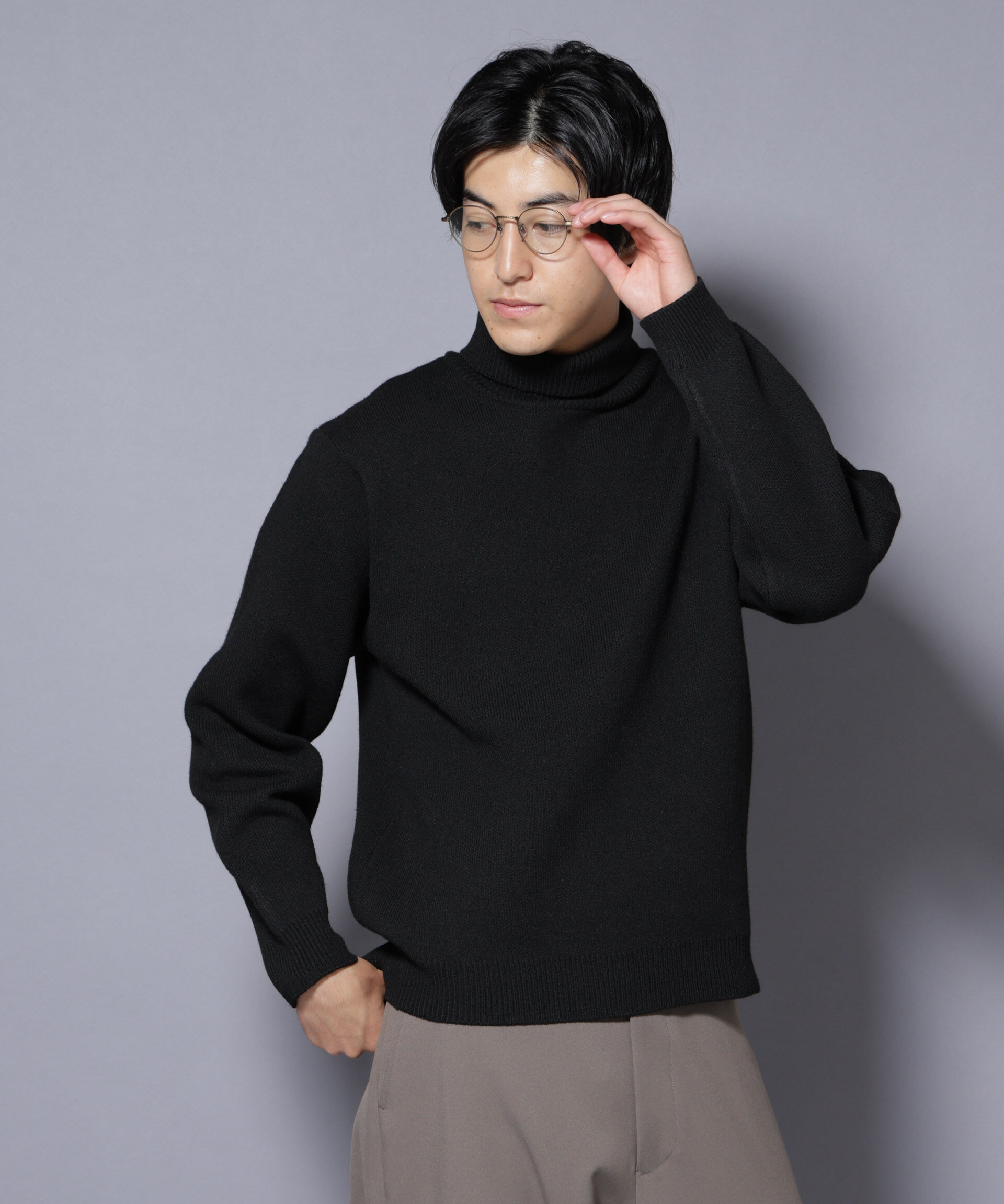 nano･universe「PBTストレッチタートルネックニット」|ニット・セーター|