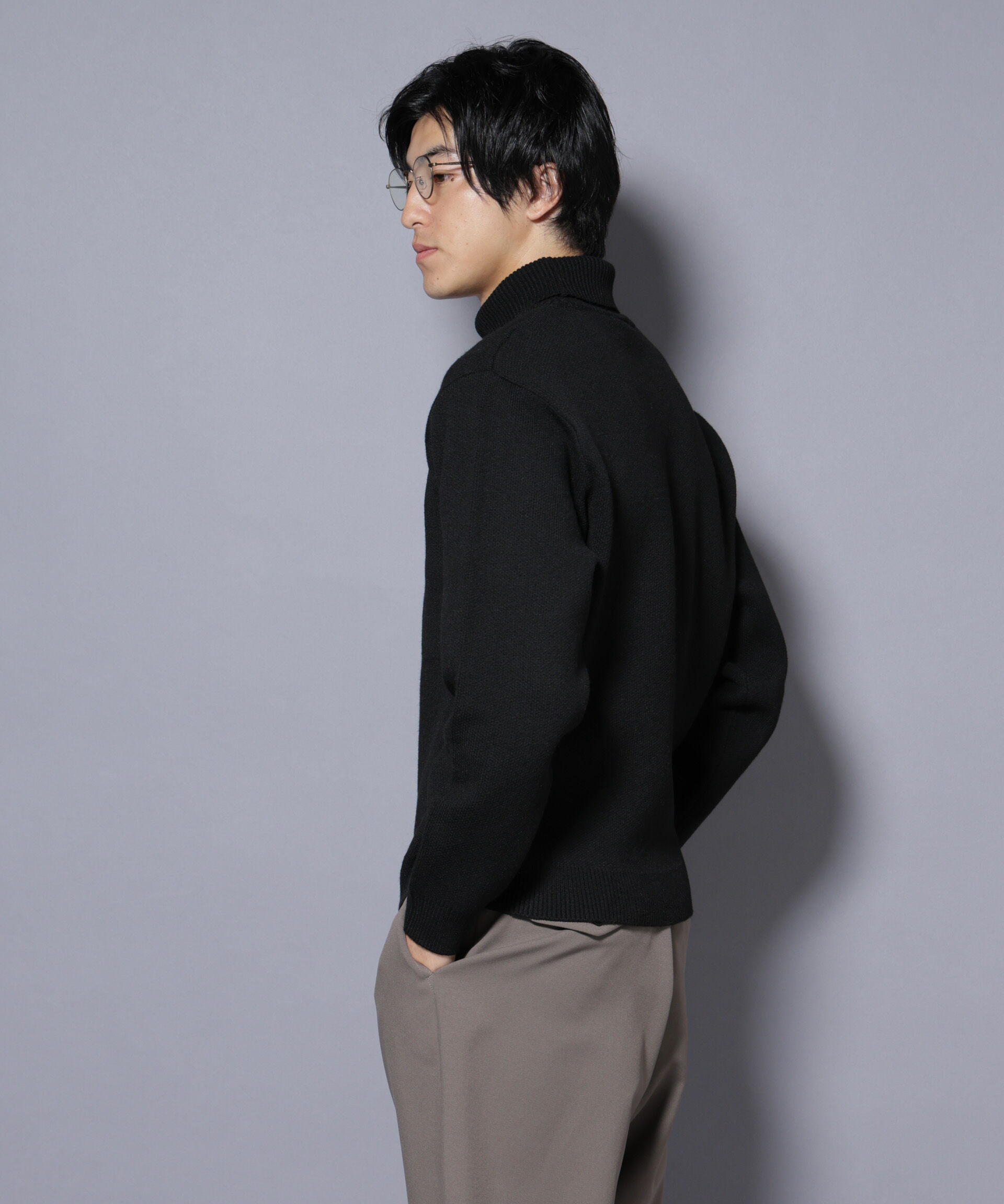 nano･universe「PBTストレッチタートルネックニット」|ニット・セーター|