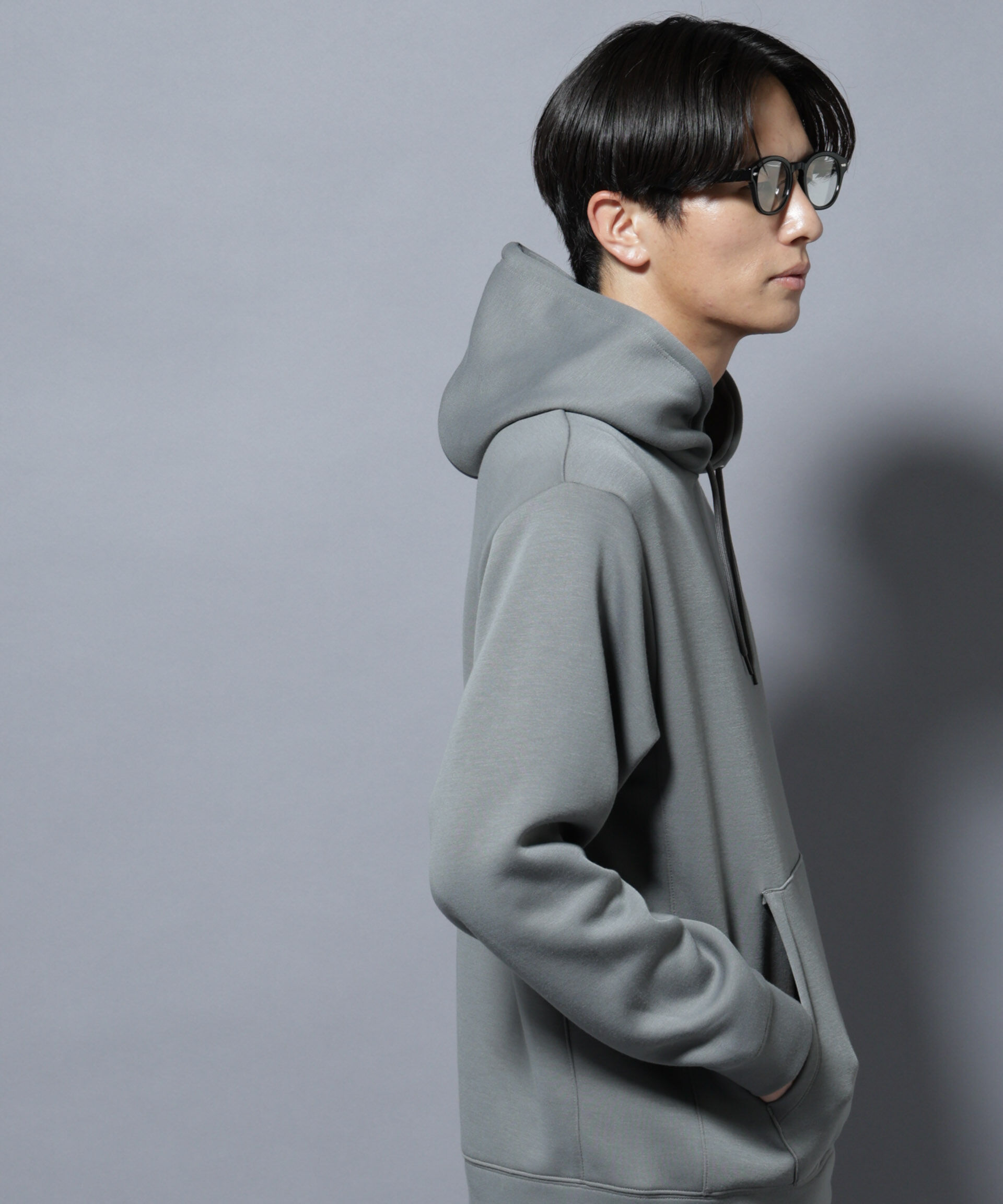 nano･universe「パネルダンボールフーディー 長袖(セットアップ可)」|Tシャツ・カットソー|