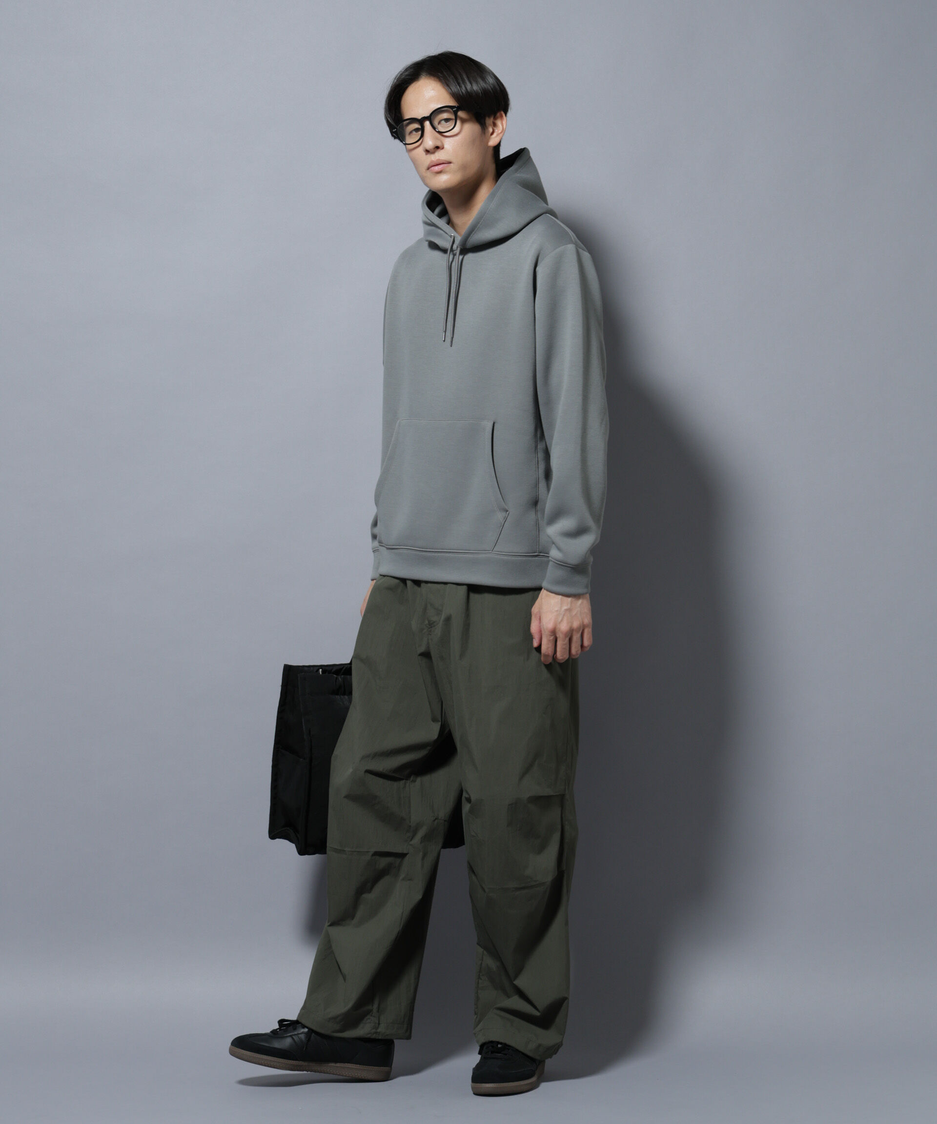 nano･universe「パネルダンボールフーディー 長袖(セットアップ可)」|Tシャツ・カットソー|