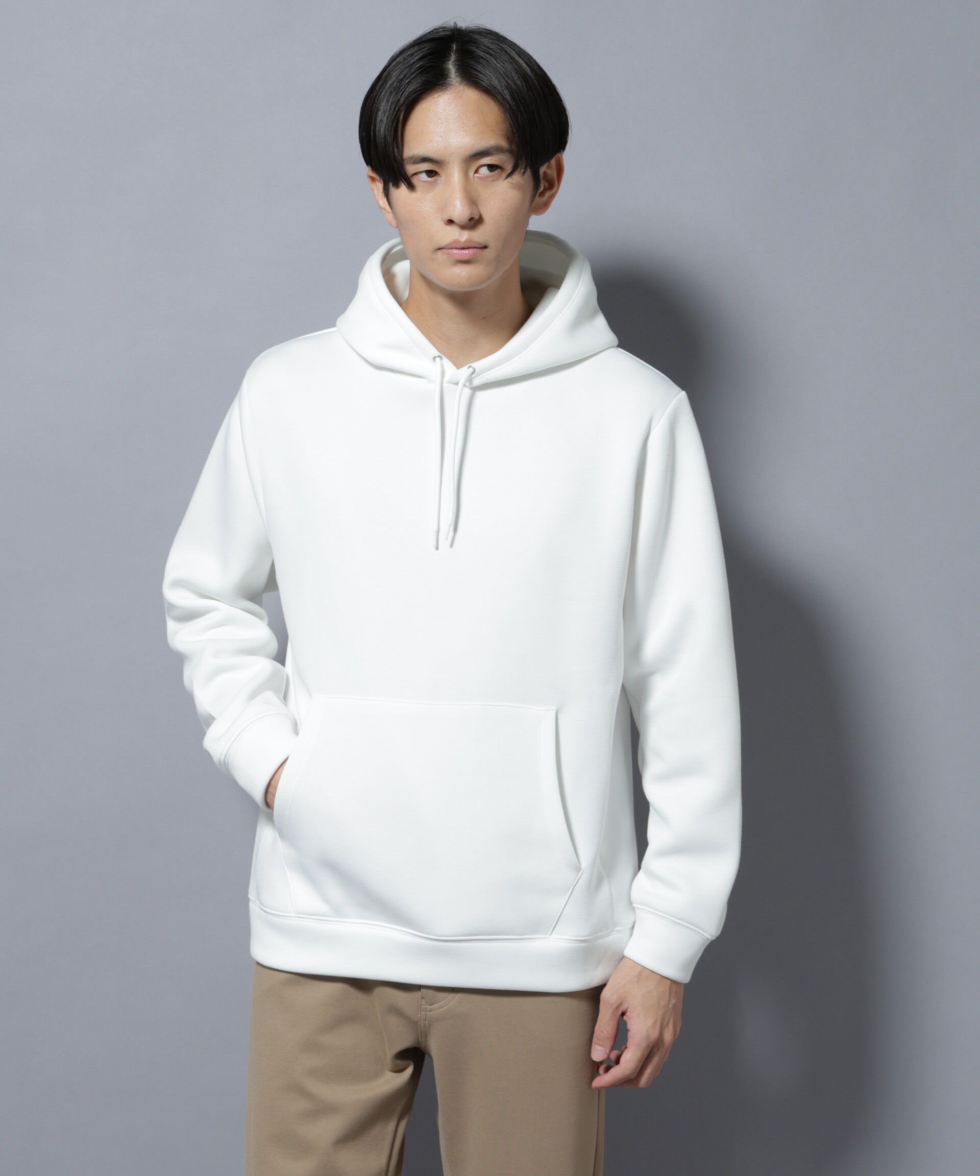 nano･universe「パネルダンボールフーディー 長袖(セットアップ可)」|Tシャツ・カットソー|